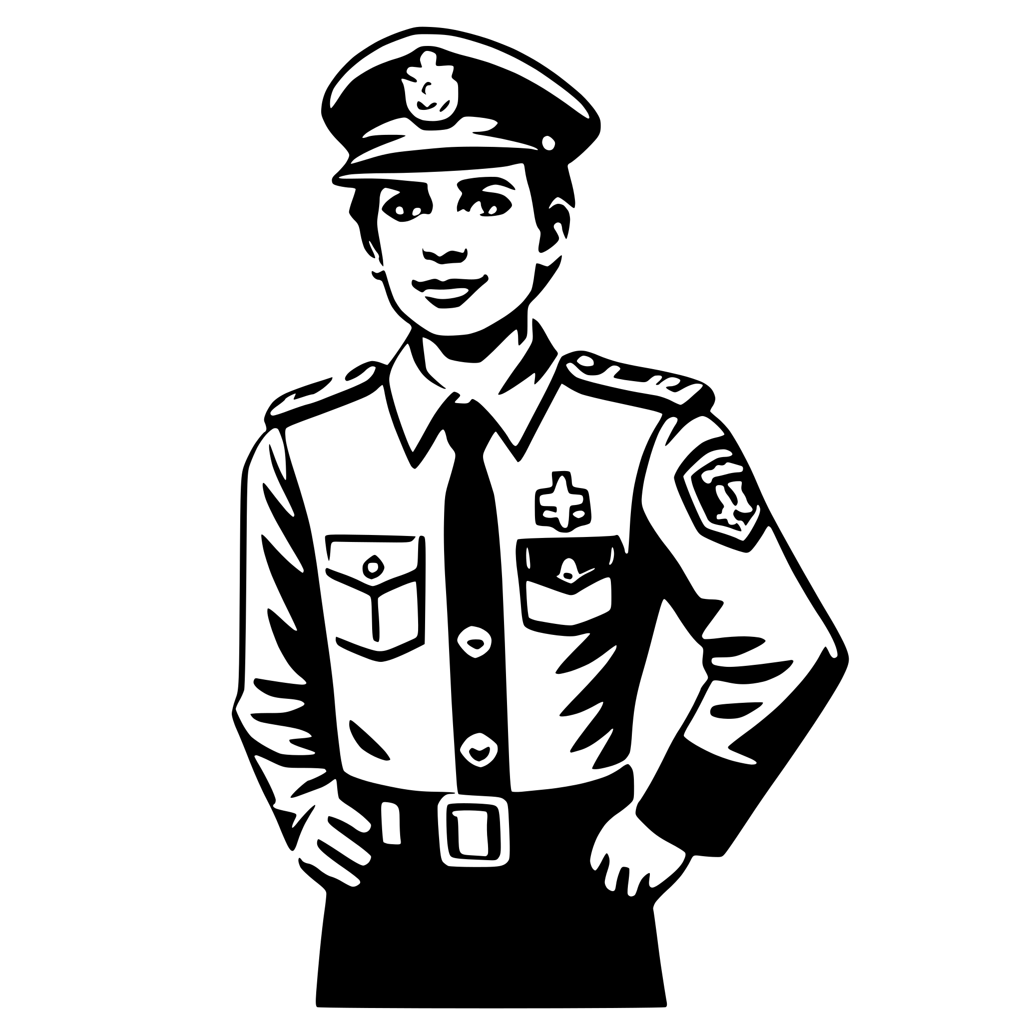 AI-generated SVG of a customs officer