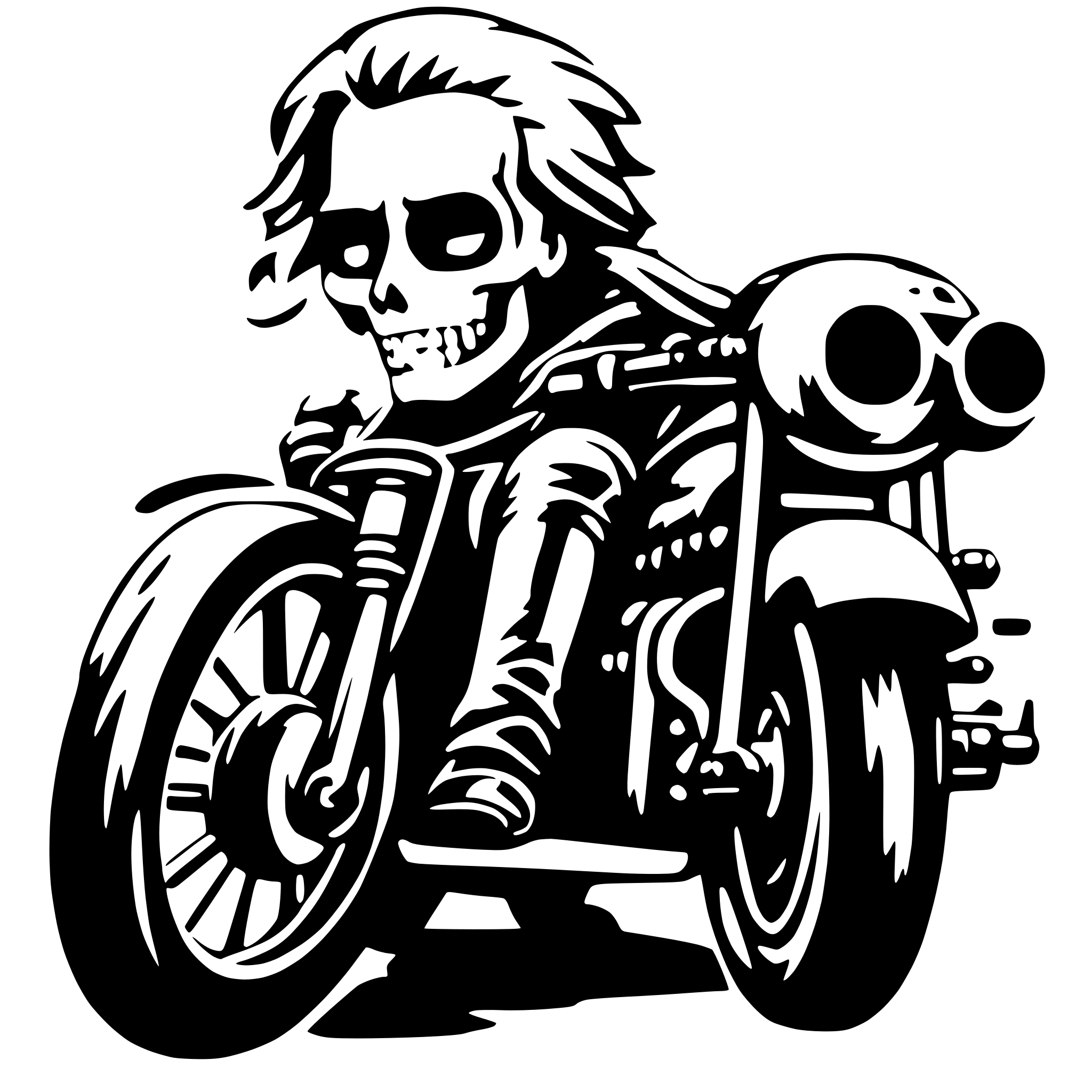 AI-generated SVG of a Ghost rider with specs