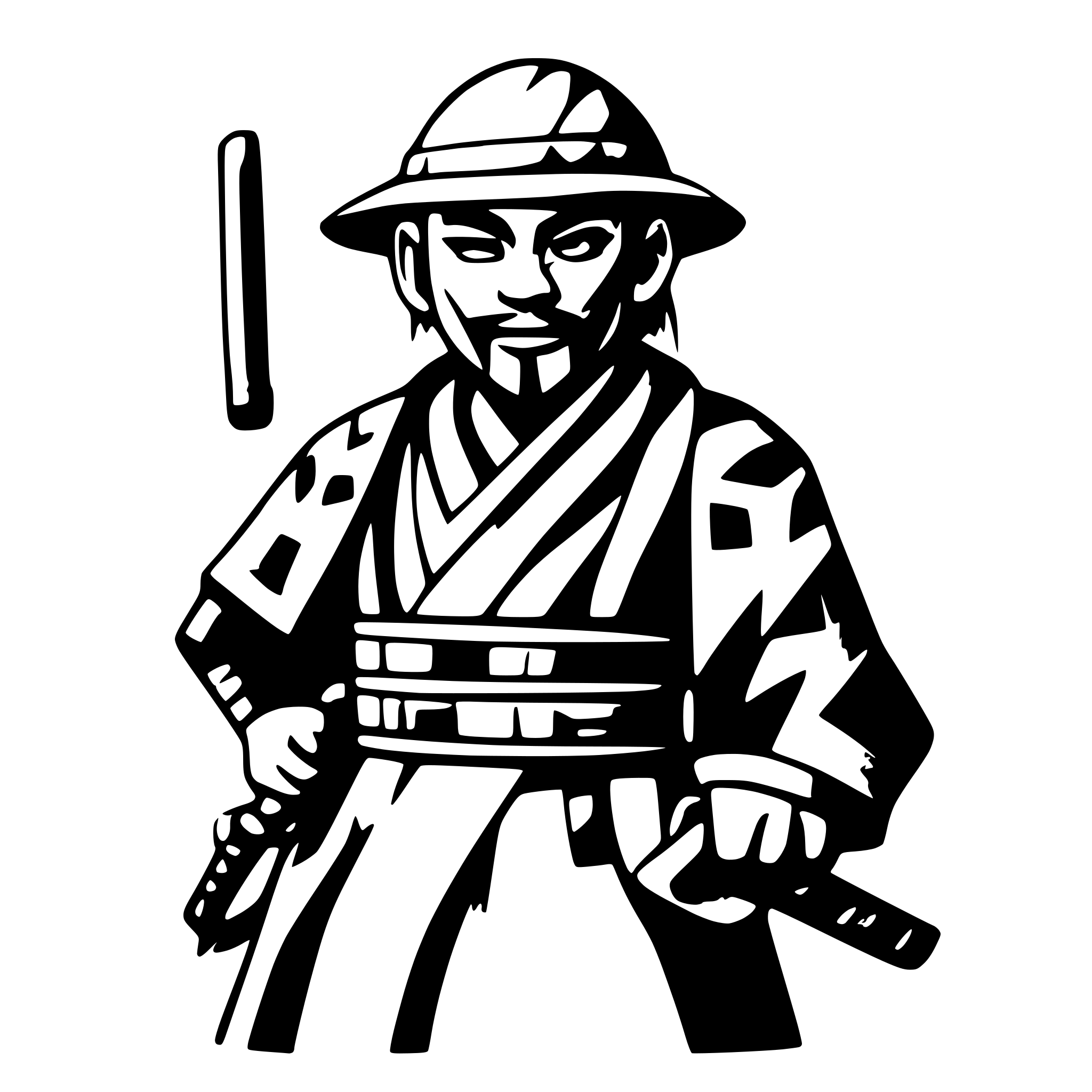 AI-generated SVG of a old samurai