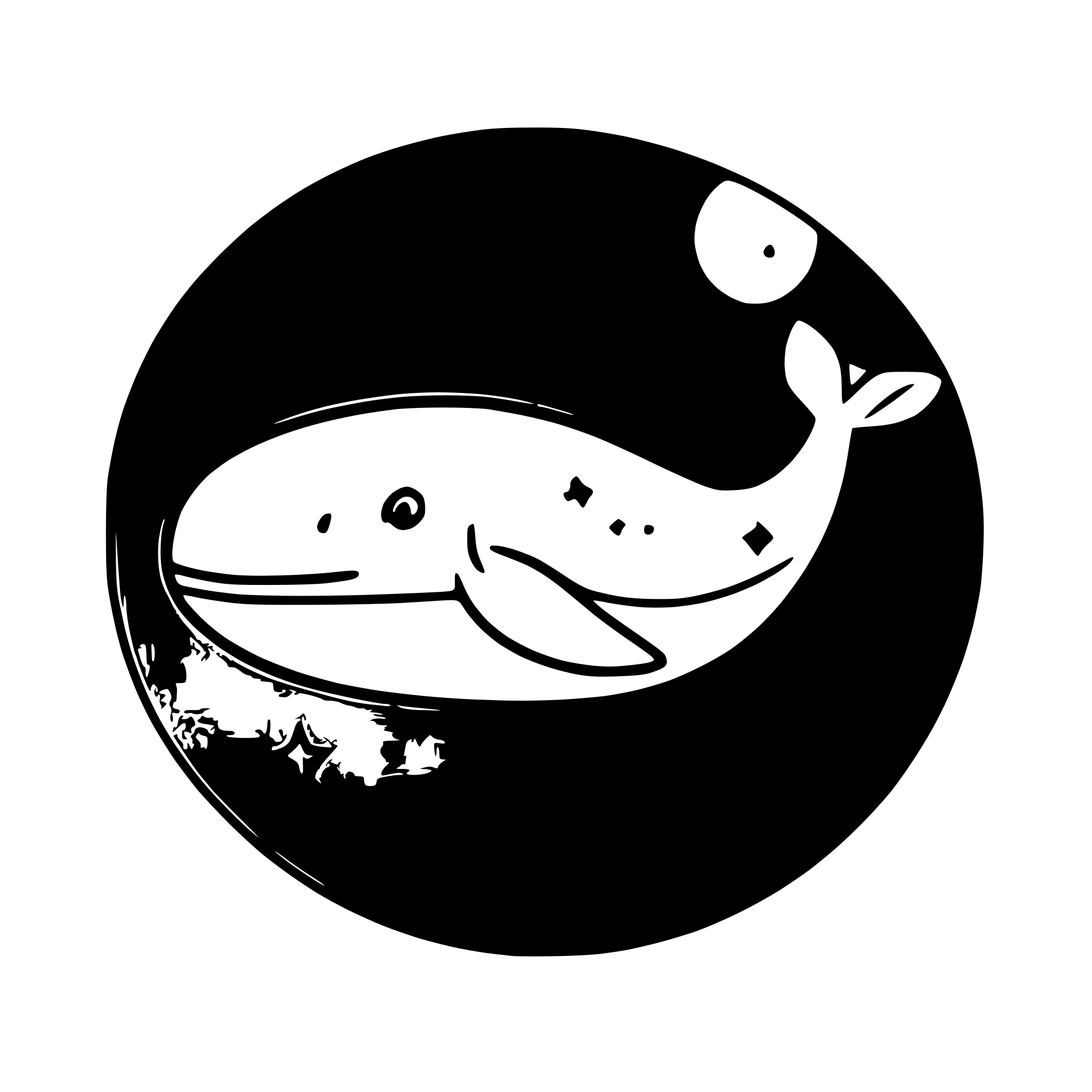 AI-generated SVG of a whale with constellations inside