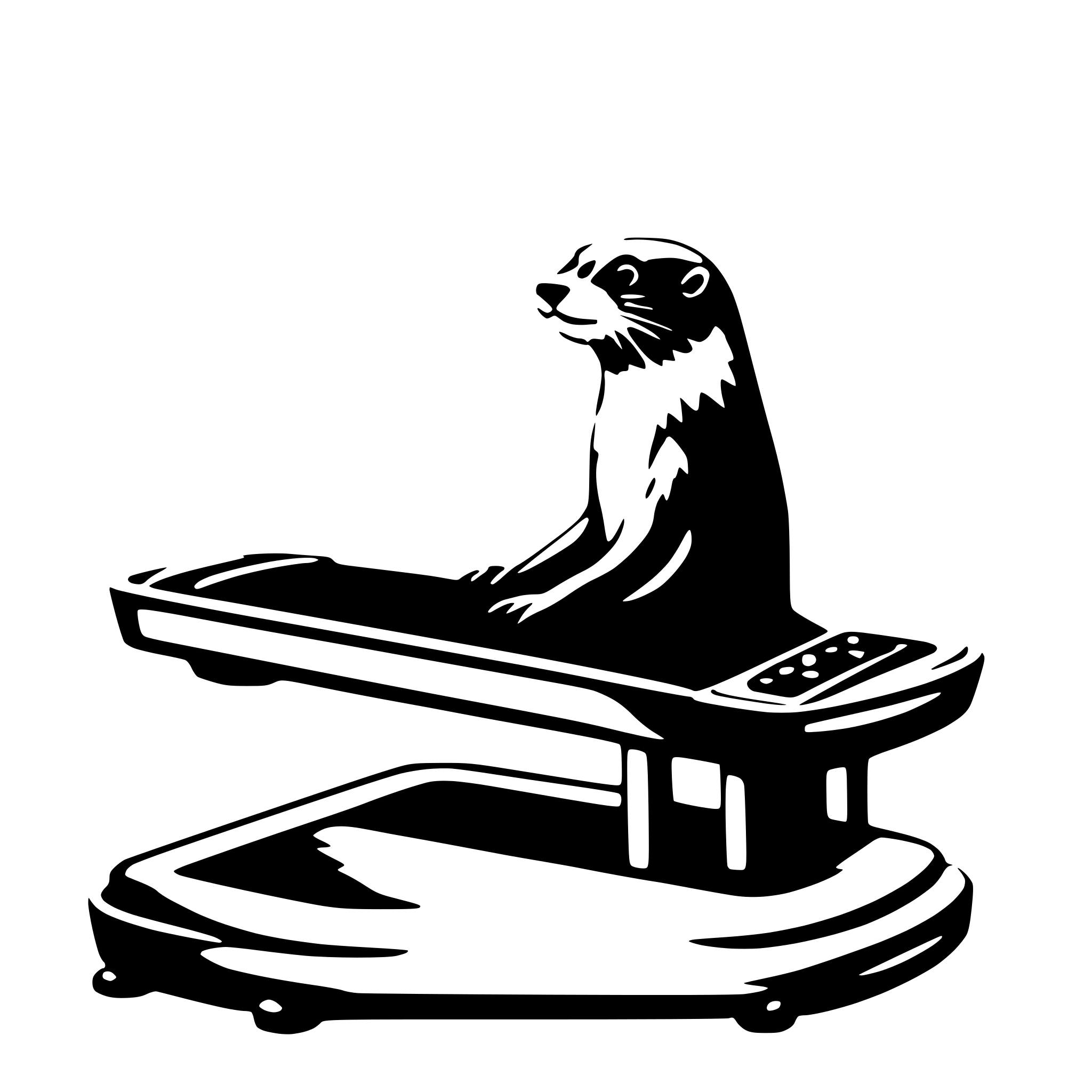 AI-generated SVG of 'otter on treadmill'
