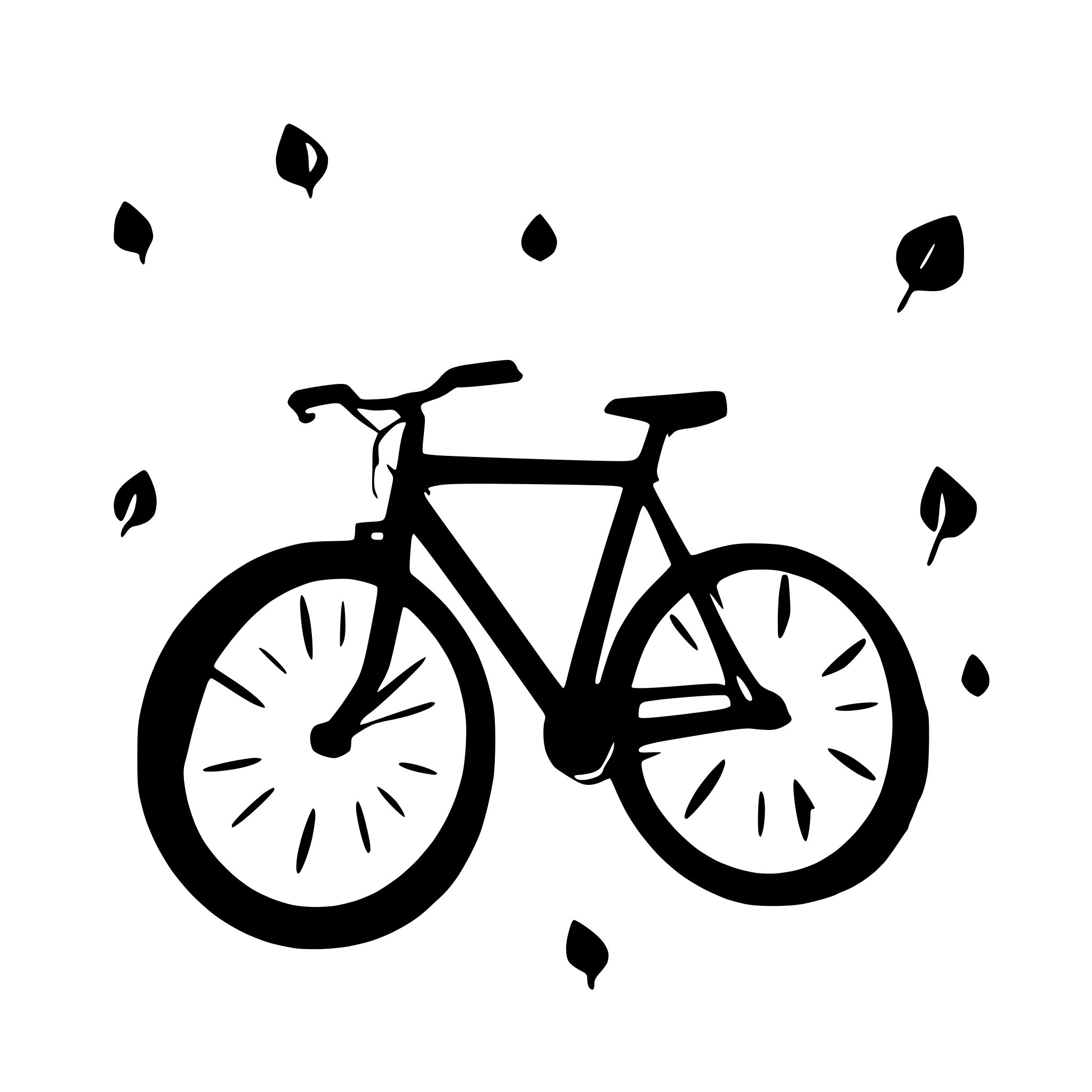 AI-generated SVG of a a bicycle silhouette vector with a white background