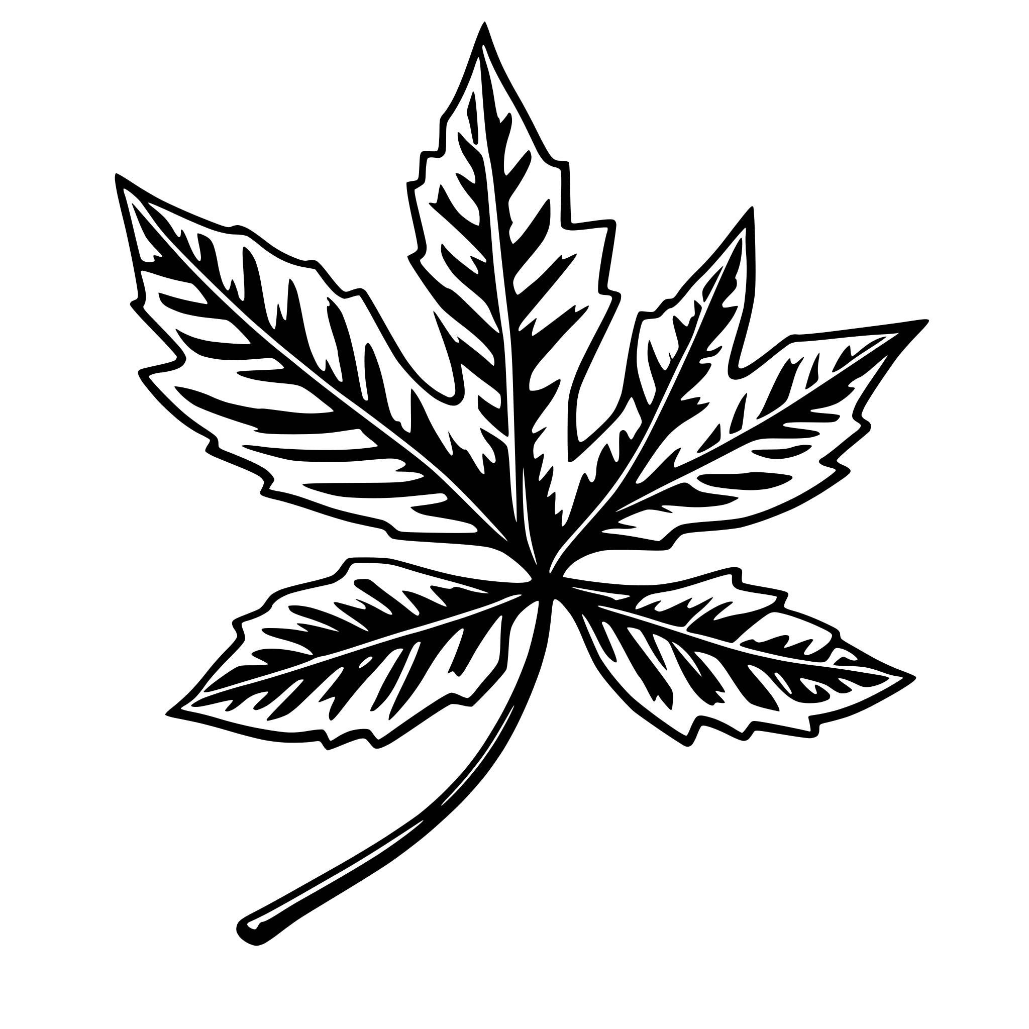 AI-generated SVG of 'maple leave'