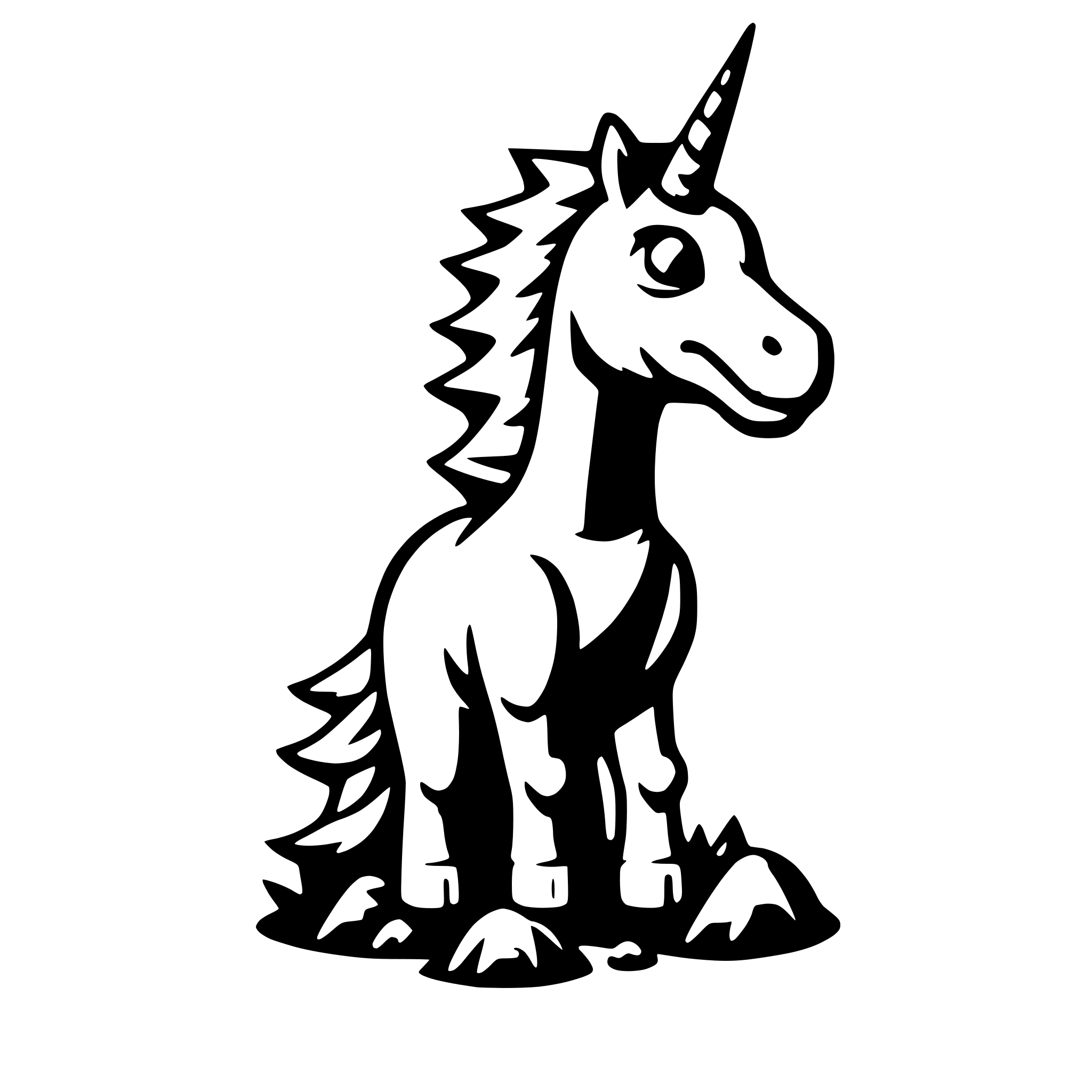 AI-generated SVG of 'unicorn dinosaur'