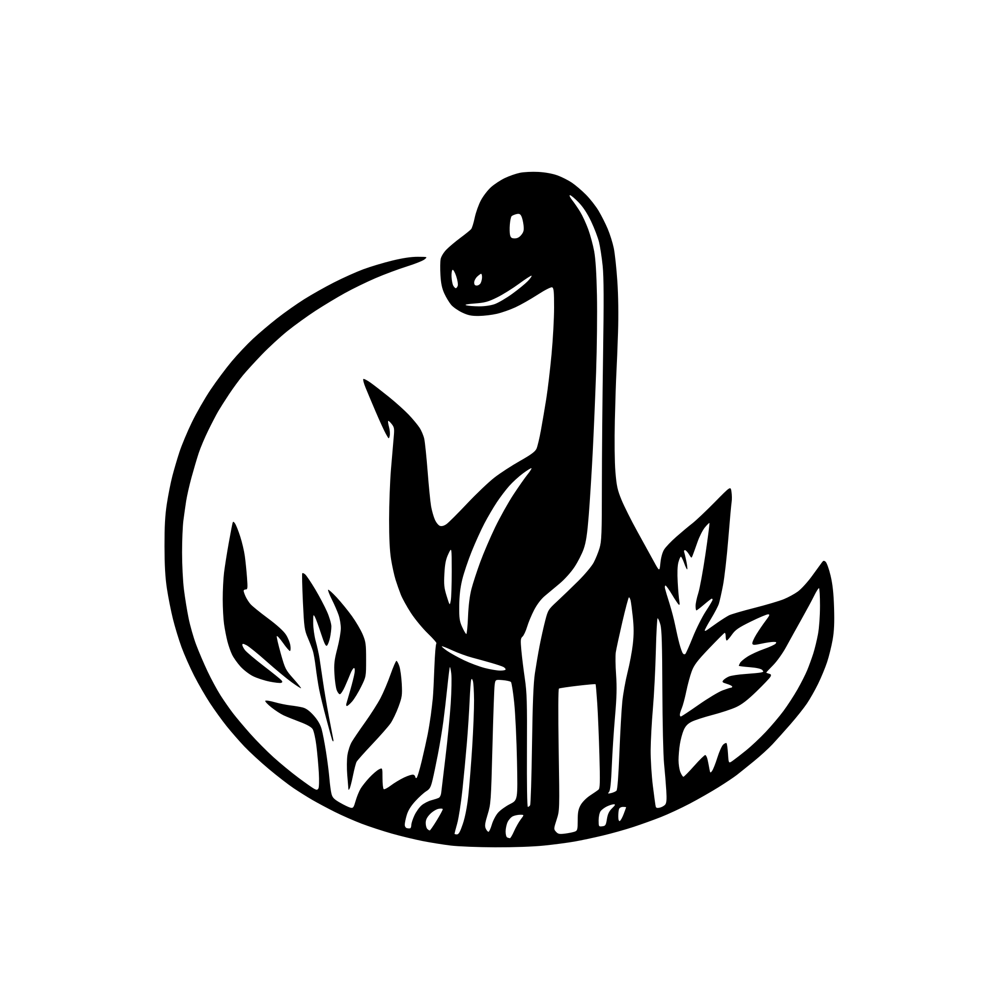 AI-generated SVG of a plain color brontosaurus for a logo. as simple as possible