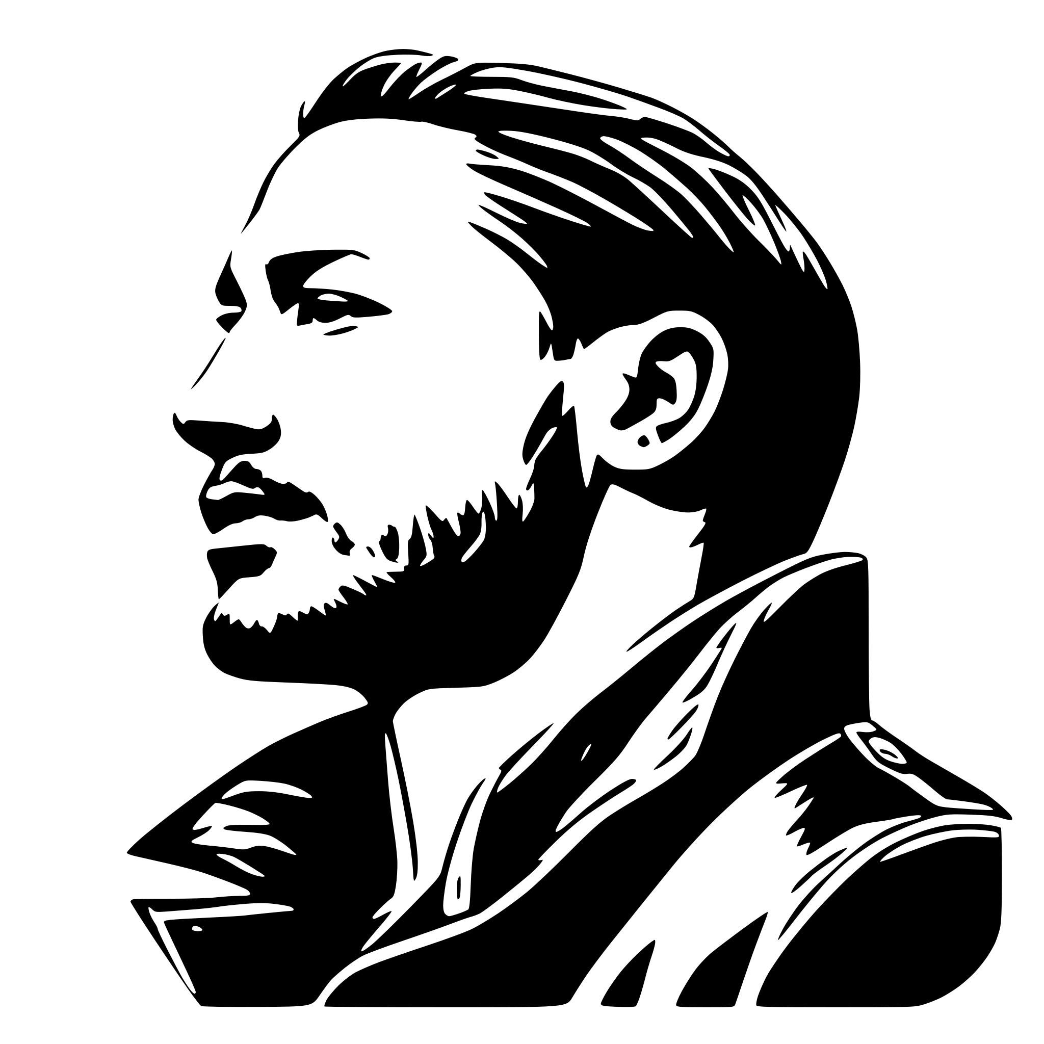 AI-generated SVG of a tom hardy profile