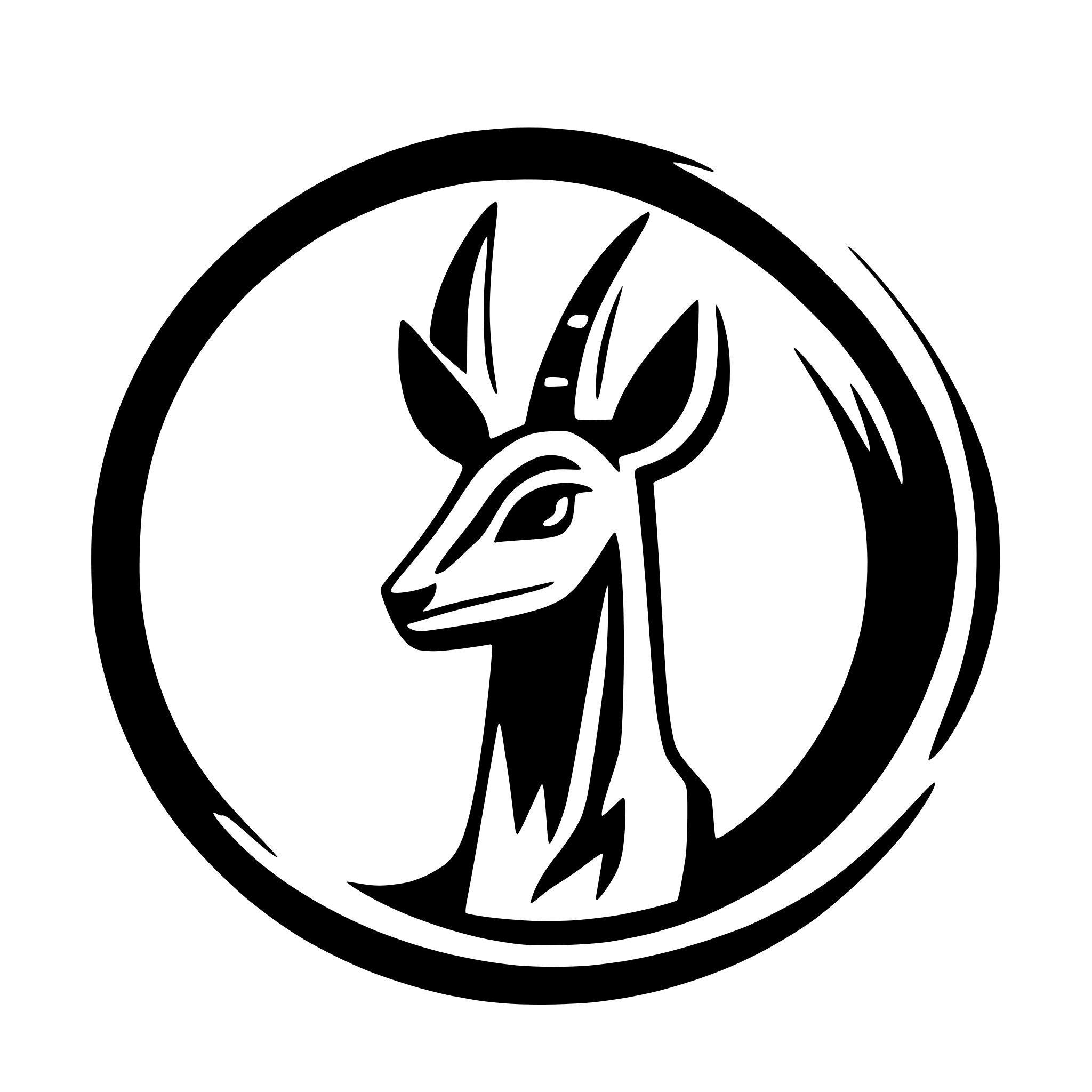 AI-generated SVG of a gazelle head silhouette inside a circle