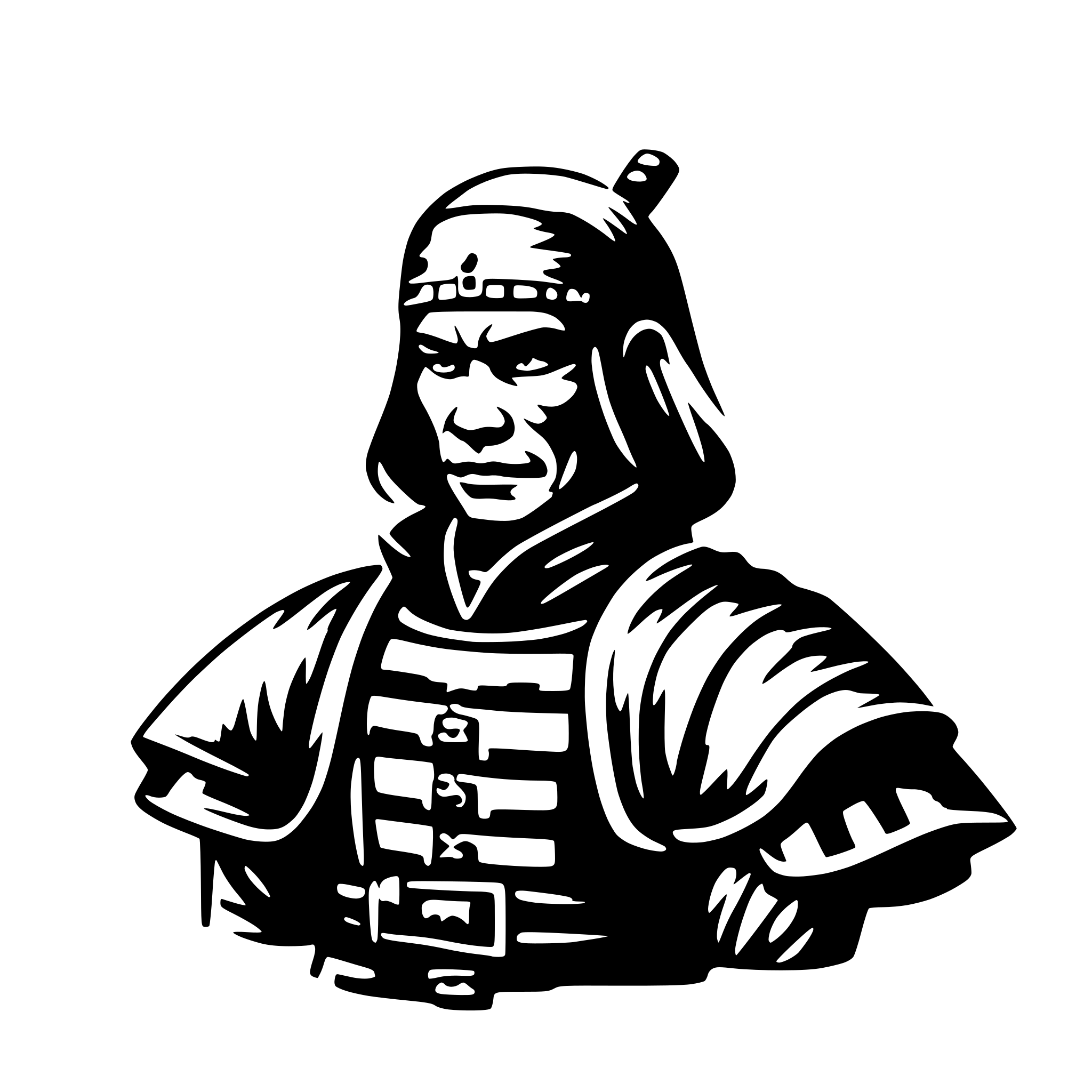 AI-generated SVG of a old samurai