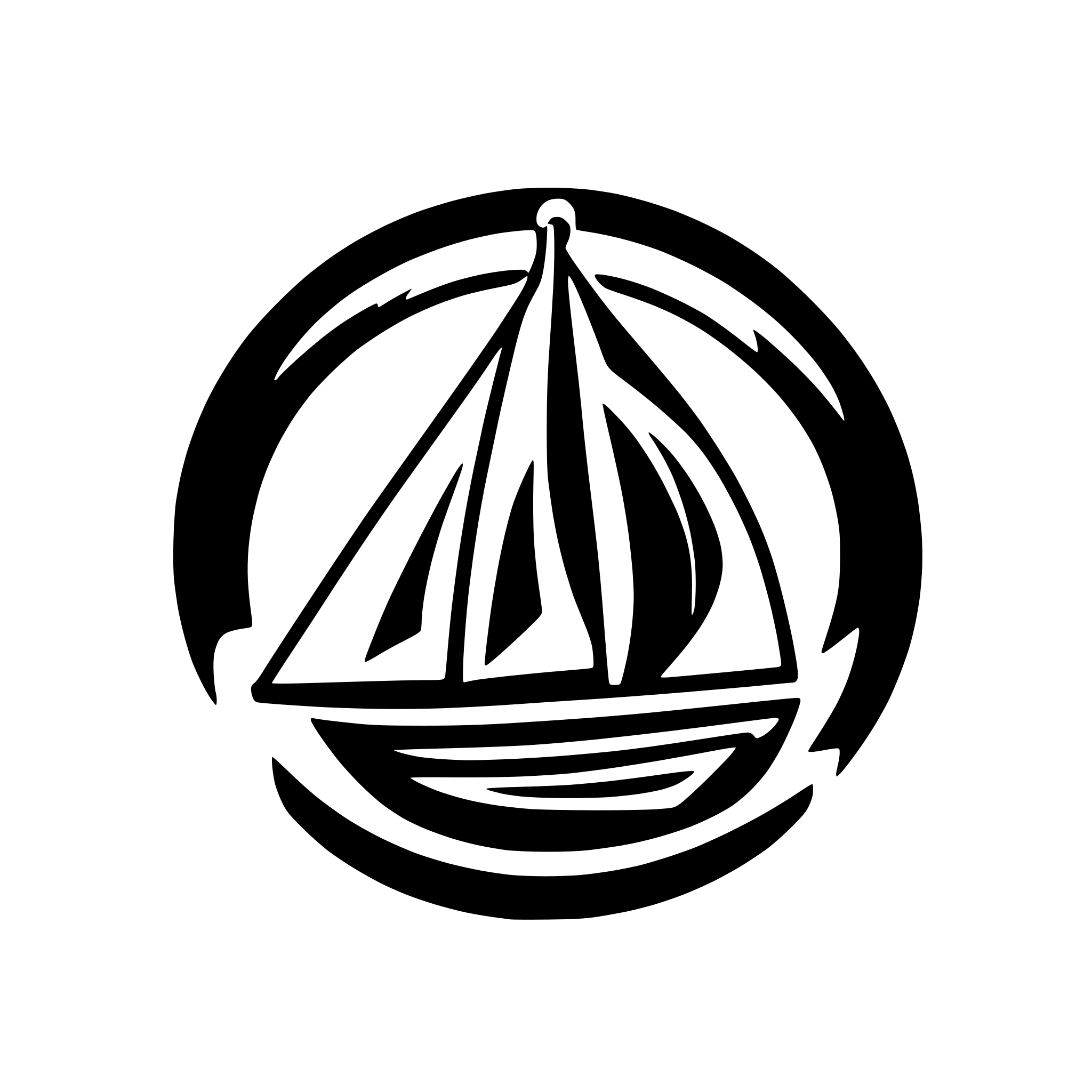AI-generated SVG of a simple logo style depiction of a modern sail boat with few strokes