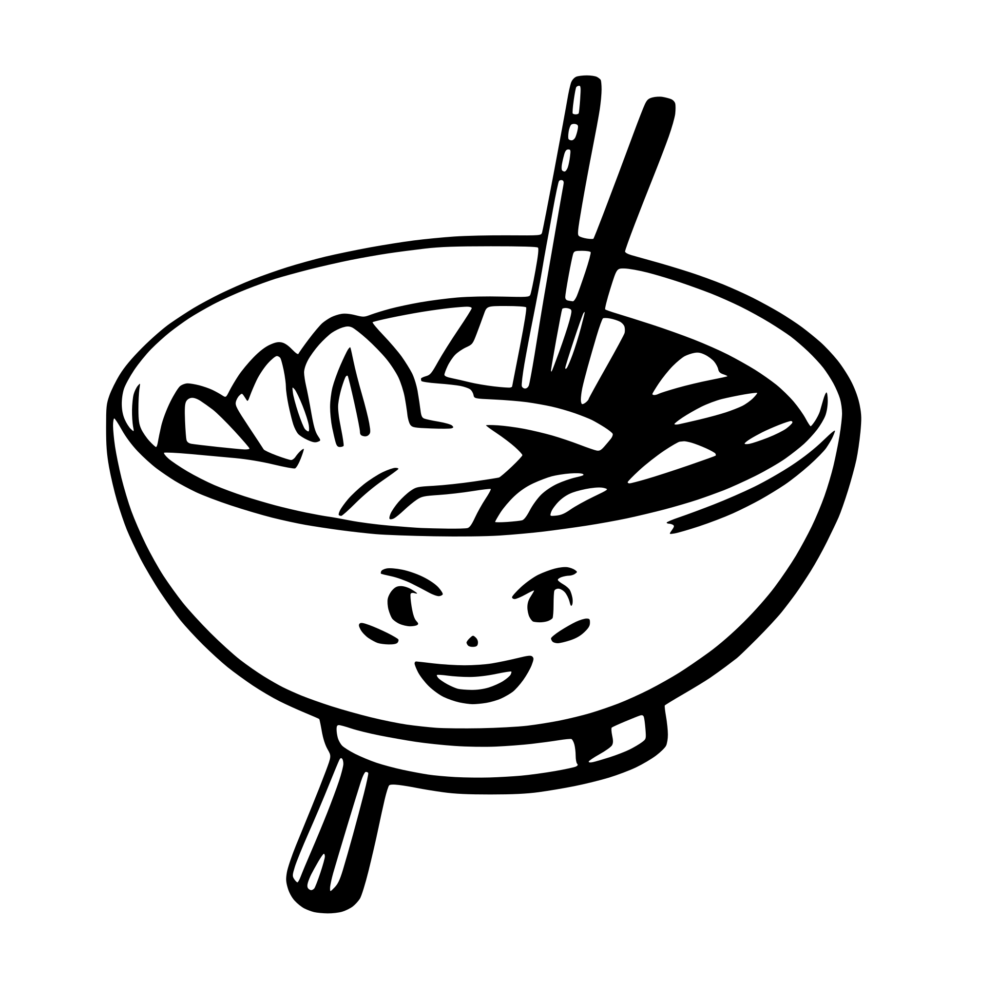 AI-generated SVG of a Japanese food bowl with chopsticks in rich detail seen from the front