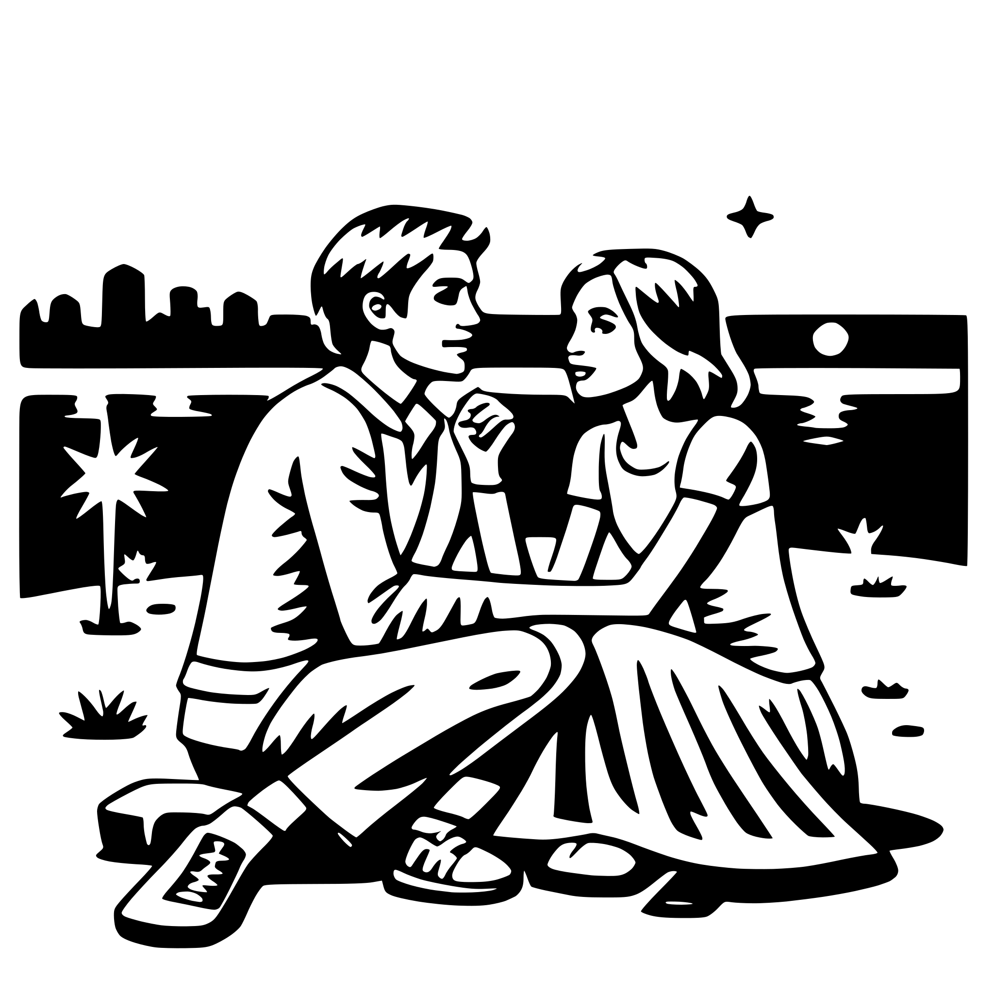 AI-generated SVG of 'stargazing lovers'