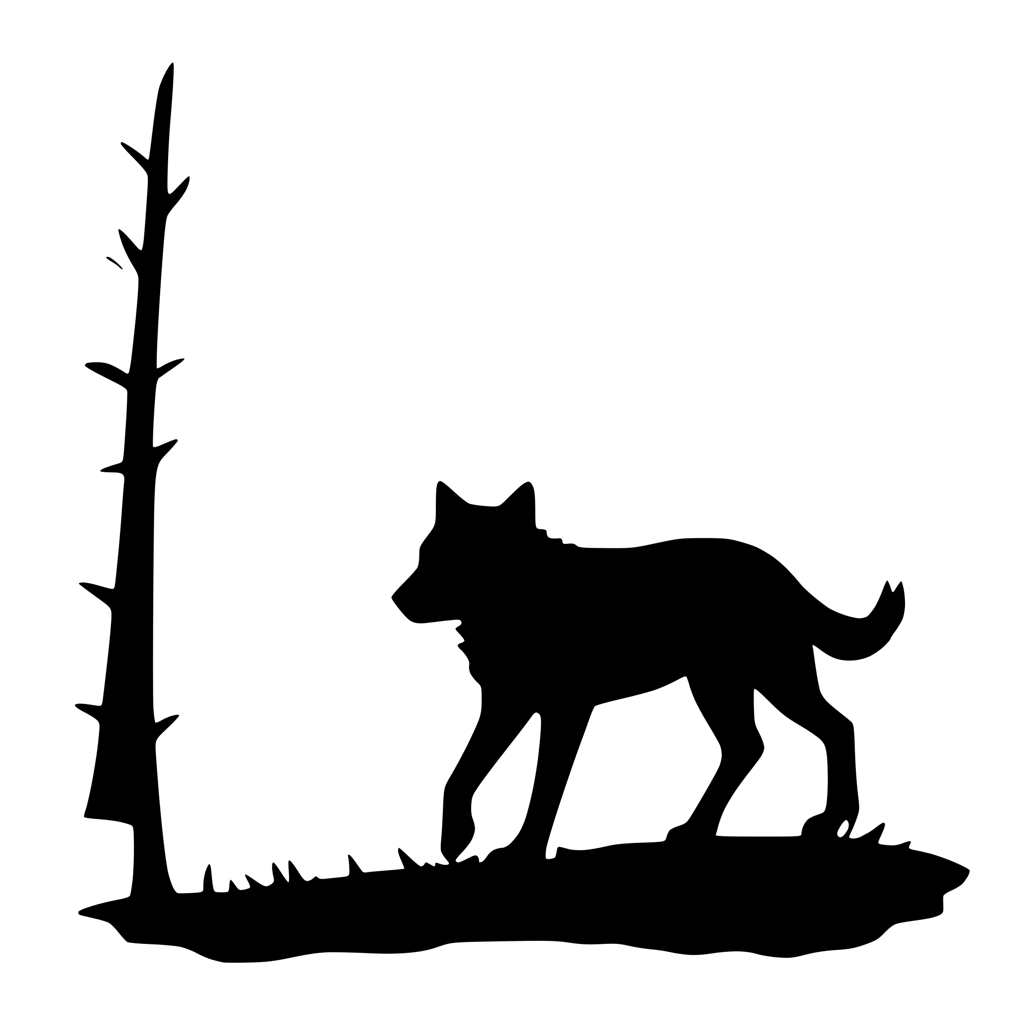 AI-generated SVG of a wolf stalking silhouette