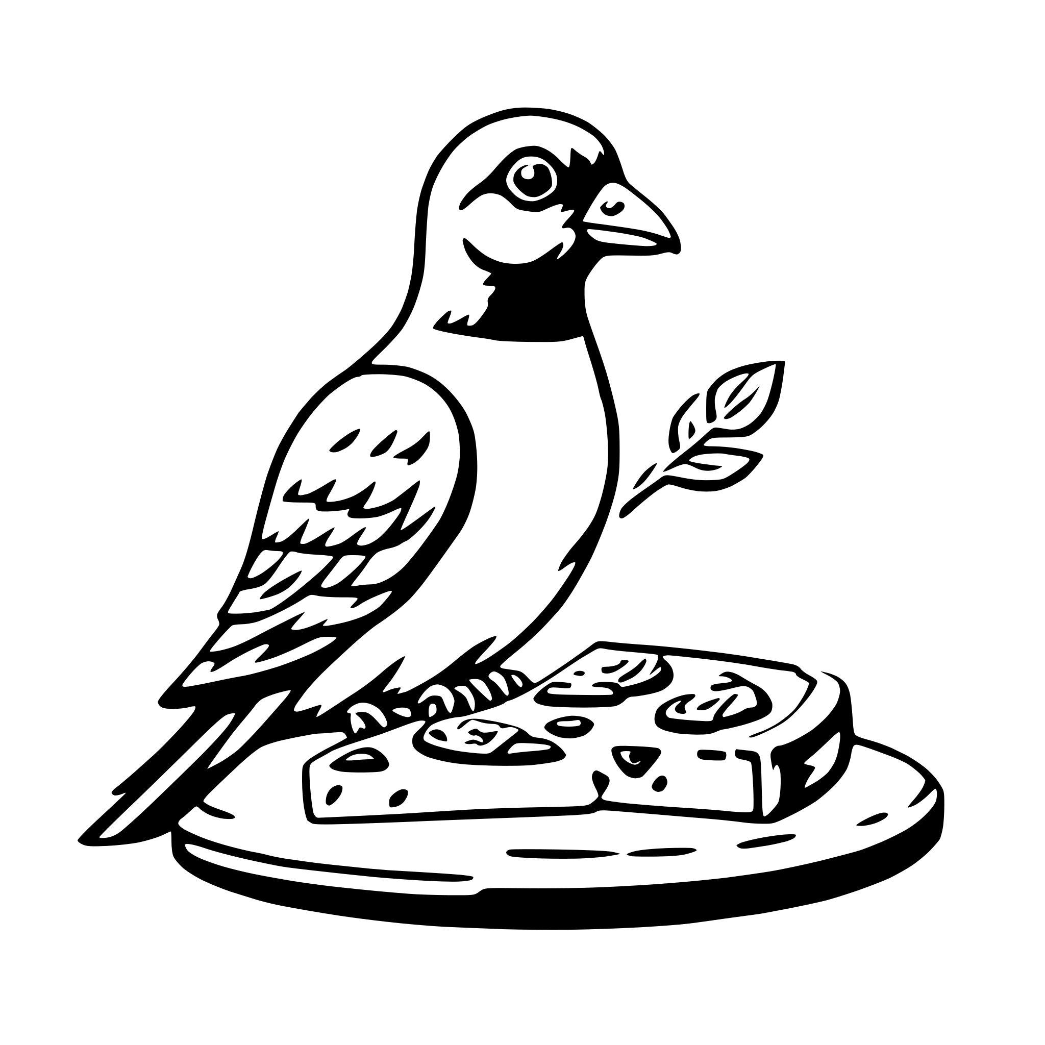 AI-generated SVG of a pigeon with pizza