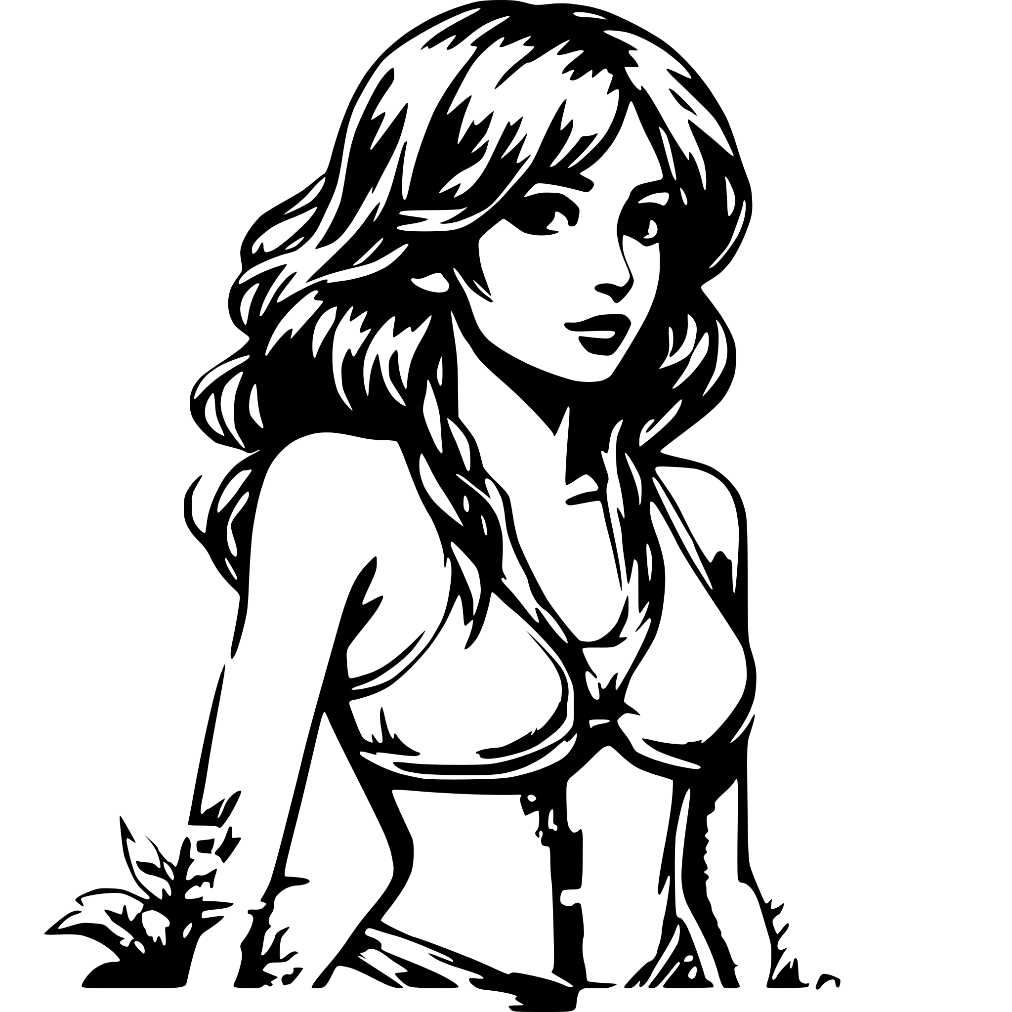 AI-generated SVG of a anime bikini