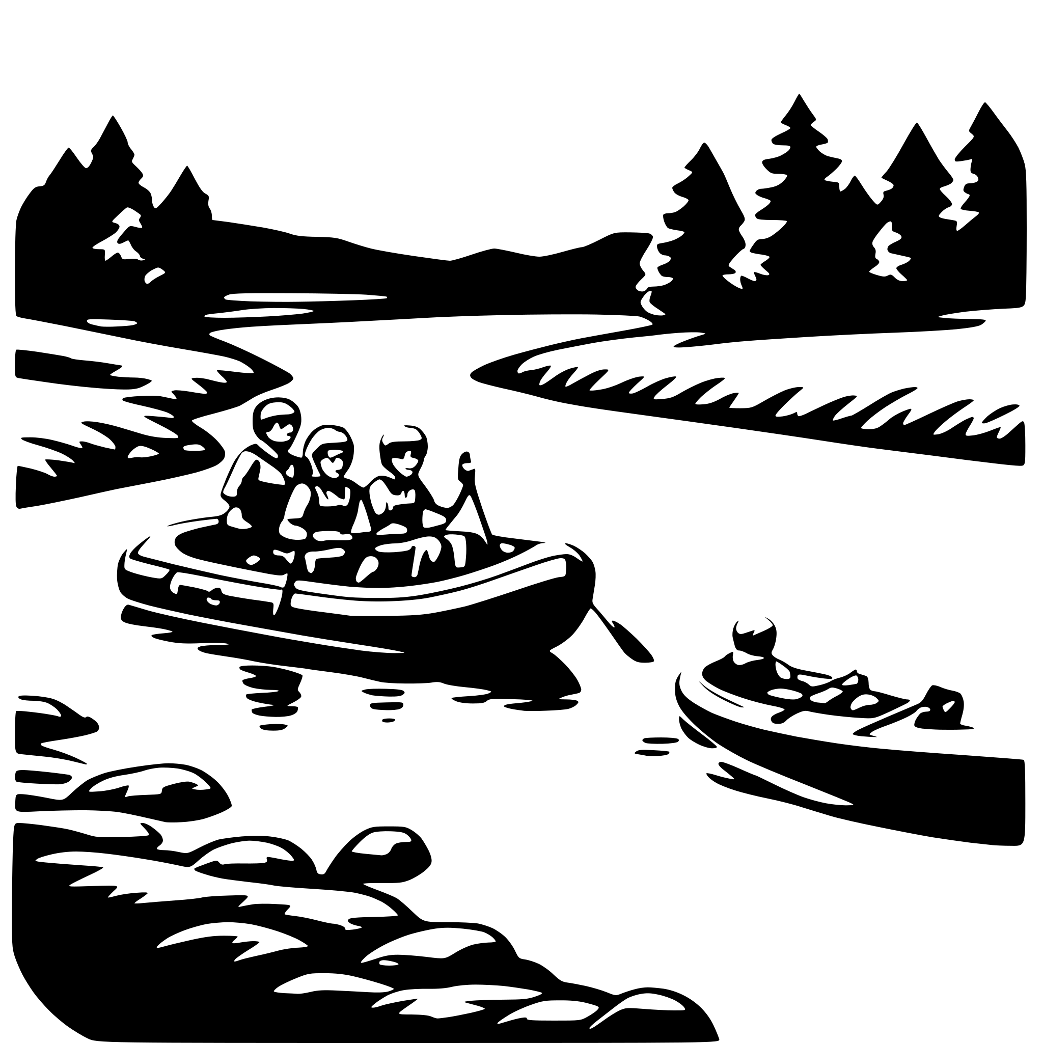 AI-generated SVG of a river rafting