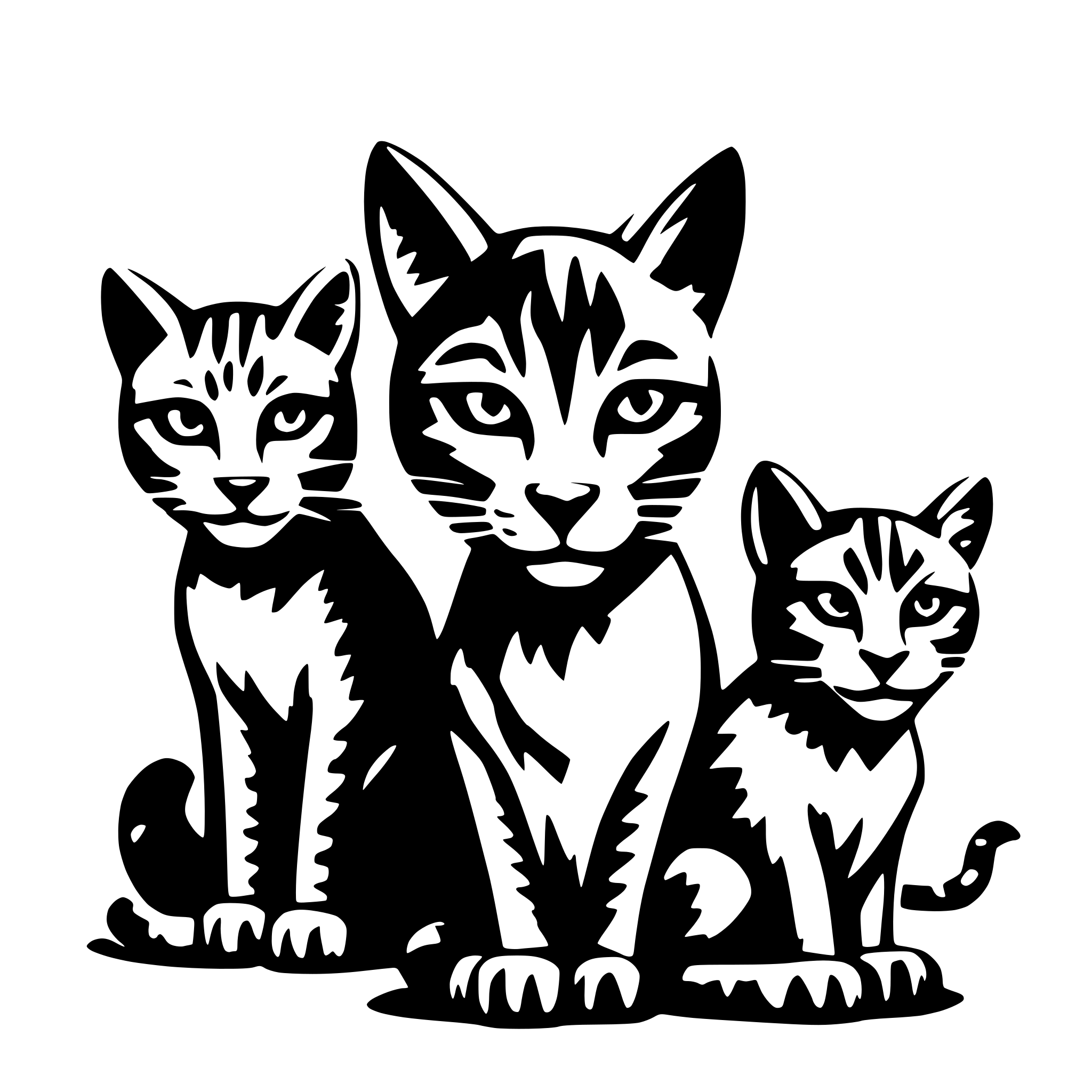 AI-generated SVG of '3 wild cats'