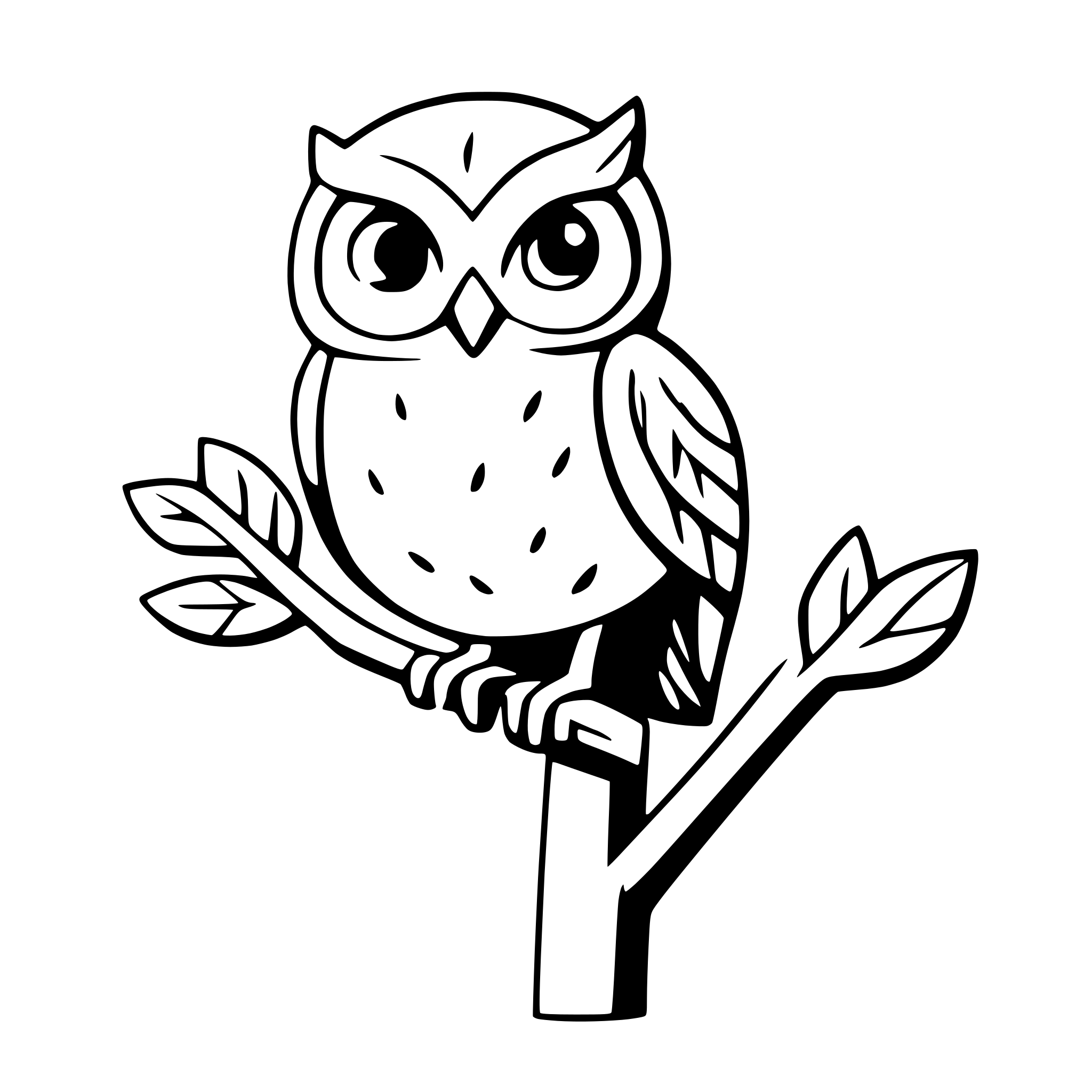AI-generated SVG of 'tree branches with owls'