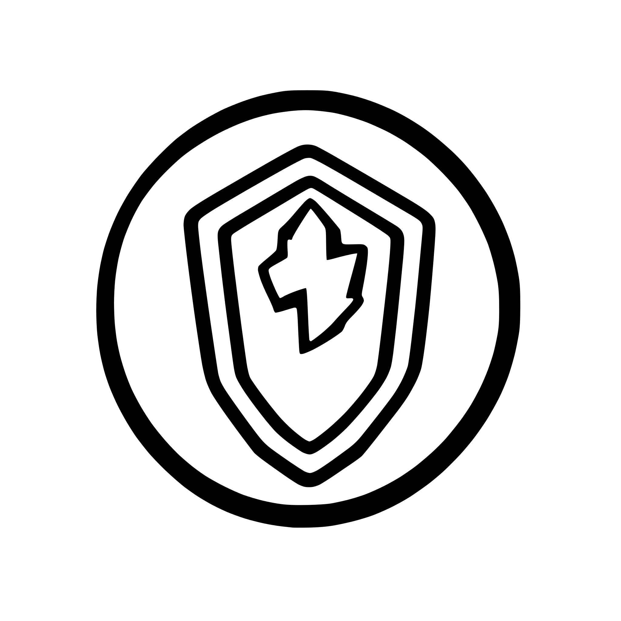 AI-generated SVG of a minimal line icon, shield with water droplet and lightning bolt inside, symbolizing protection from electrolyte-related fatigue, monochrome, vector style, flat modern design