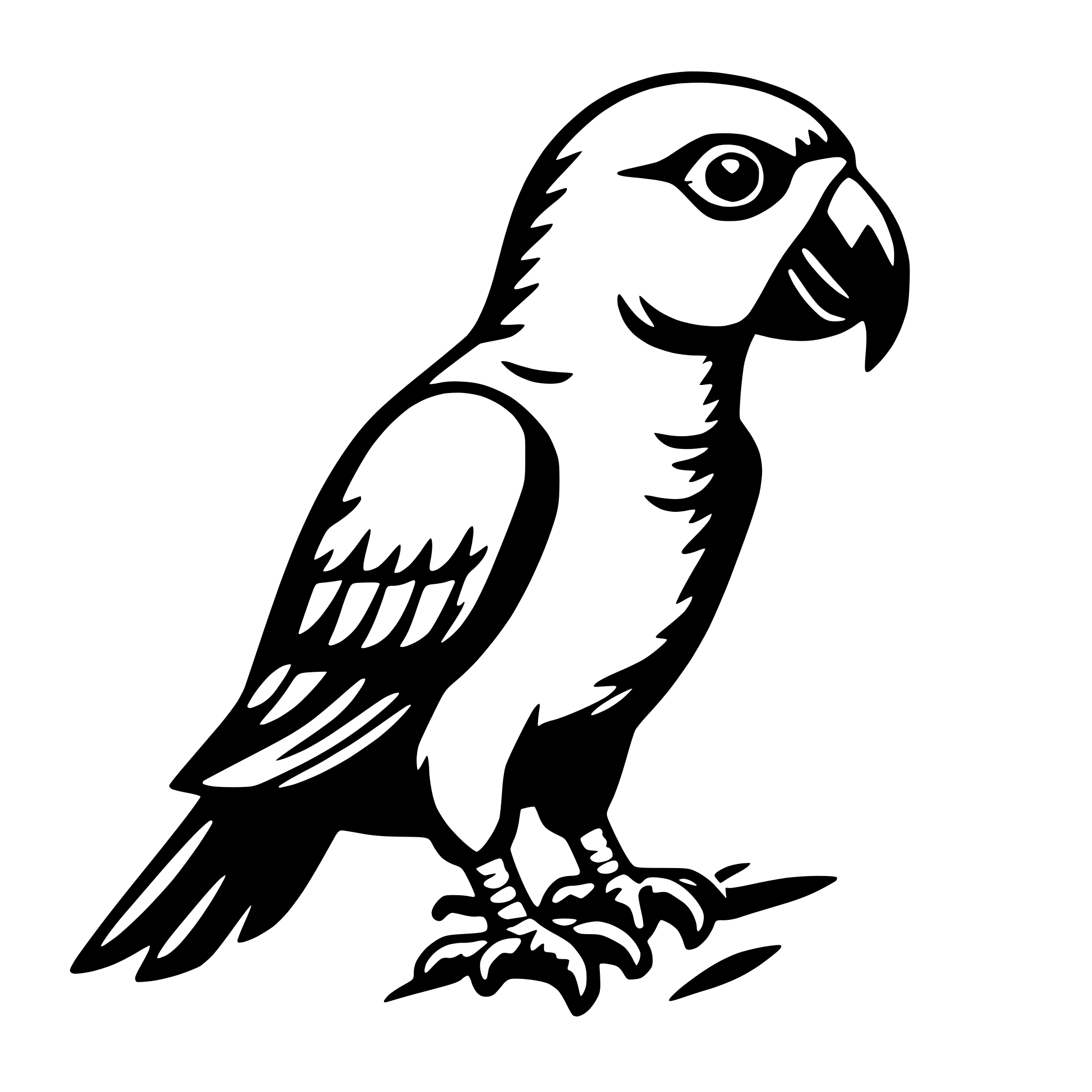 AI-generated SVG of a parrot