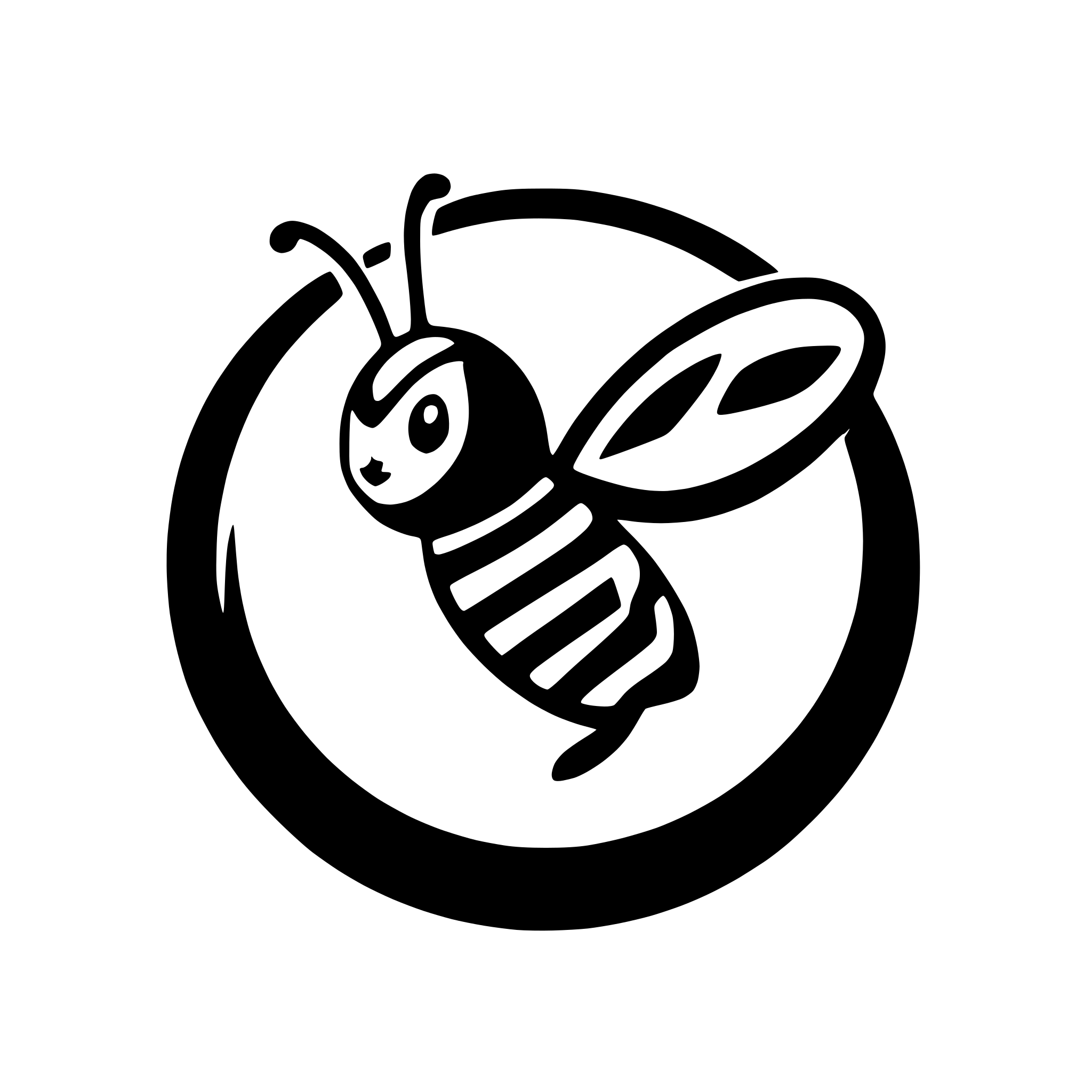 AI-generated SVG of a a side perspective icon of a bee