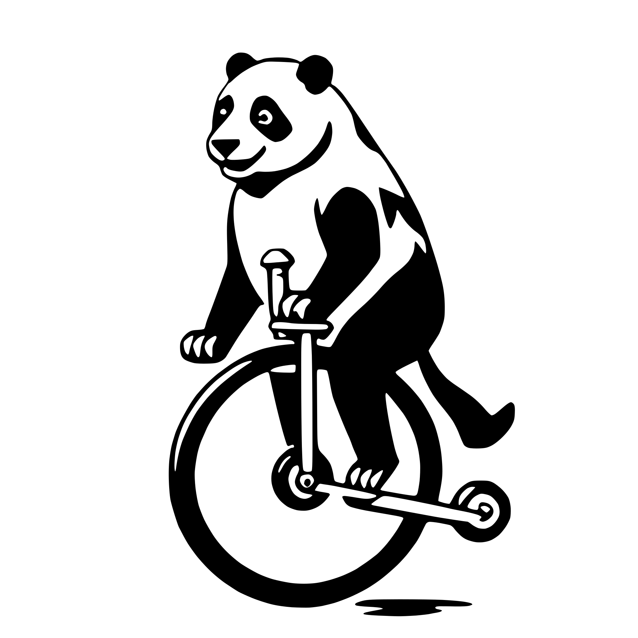 AI-generated SVG of 'panda on unicycle'