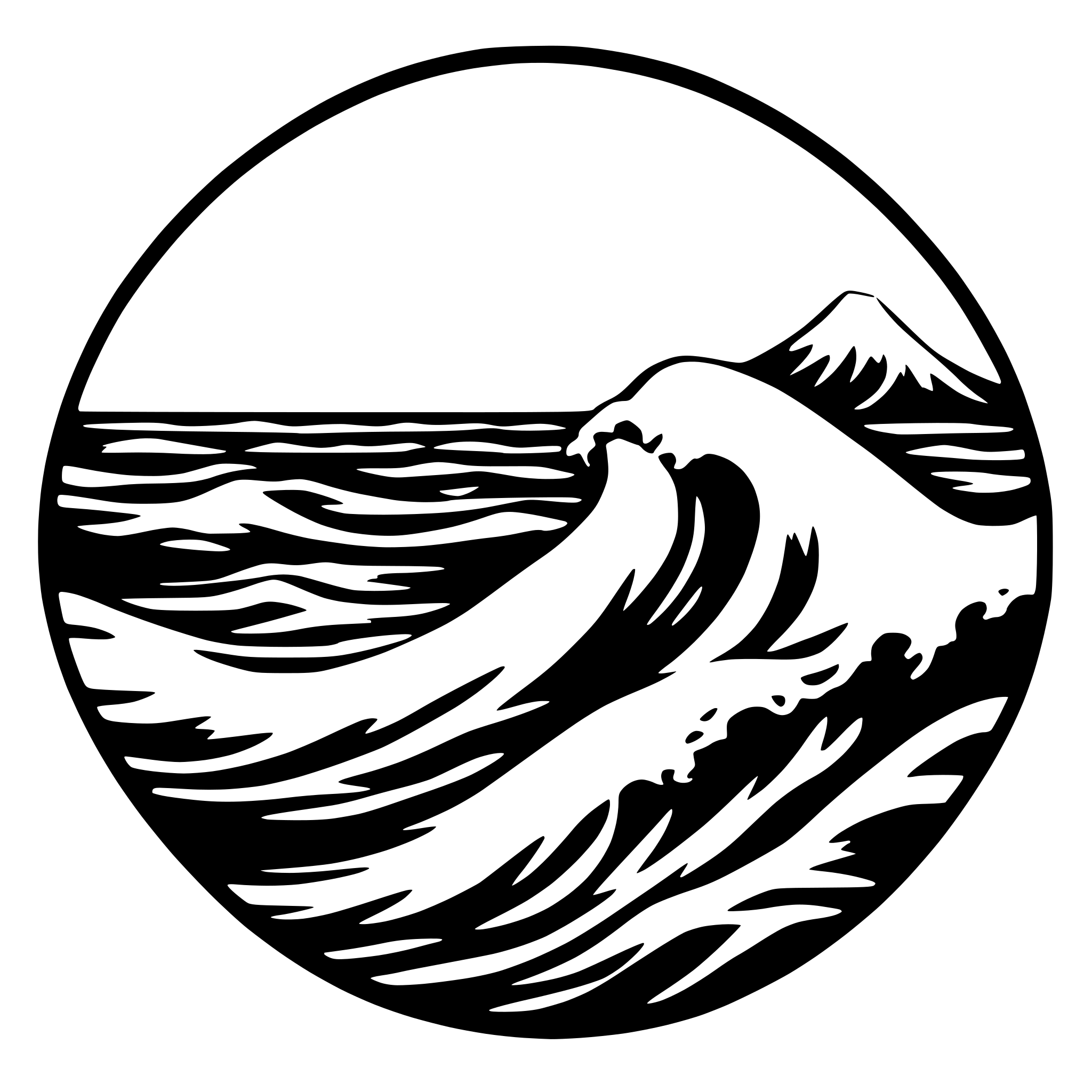 AI-generated SVG of 'a single ocean wave side on in a circle'