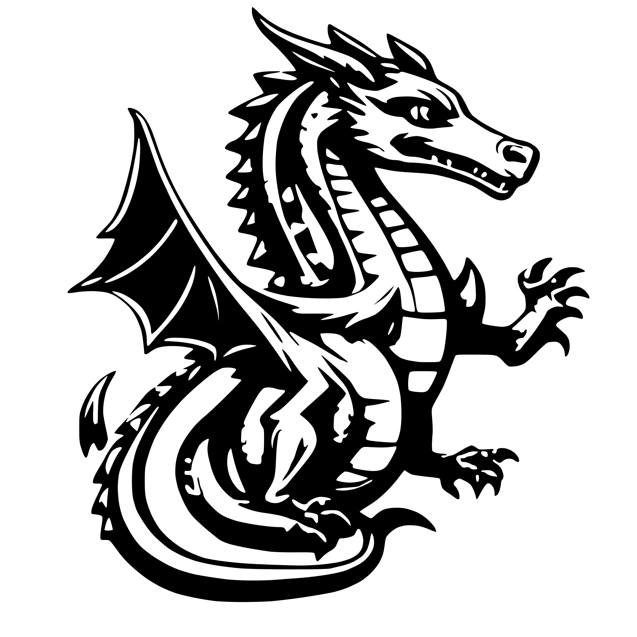 AI-generated SVG of a dragon