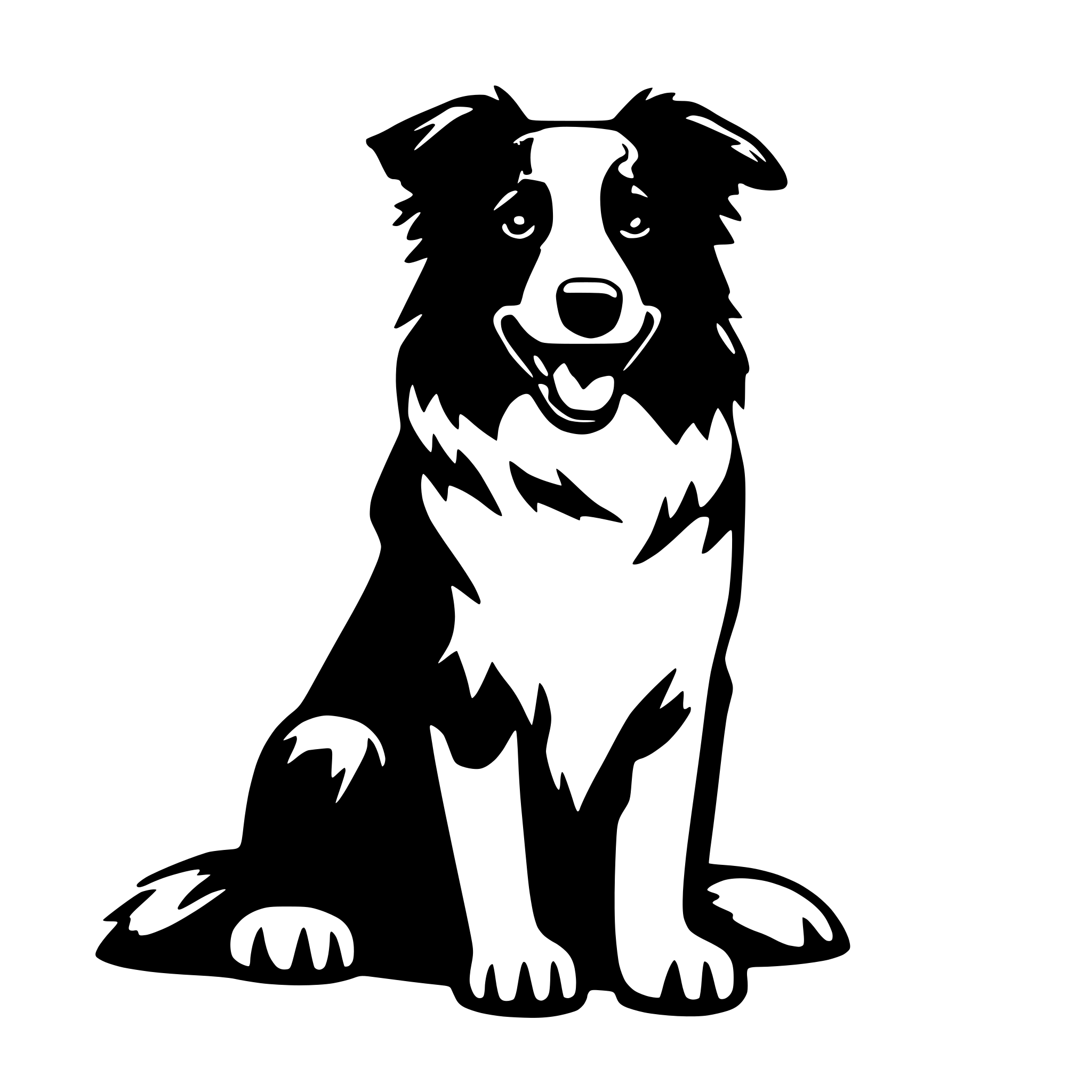 AI-generated SVG of 'flat border collie'