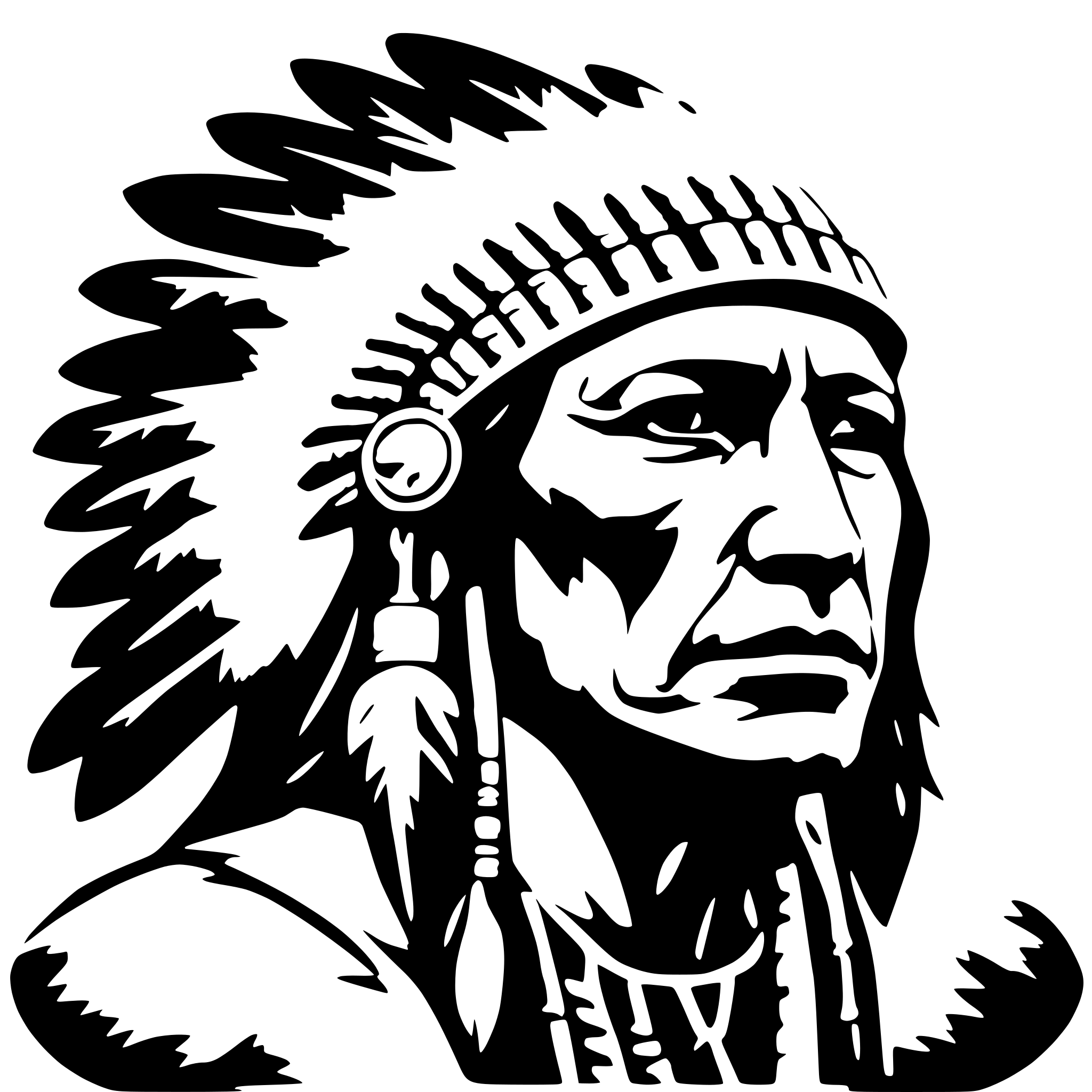 AI-generated SVG of a a native american chief, side view, nostalgic AI-generated SVG of a a native american chief, side view, nostalgic