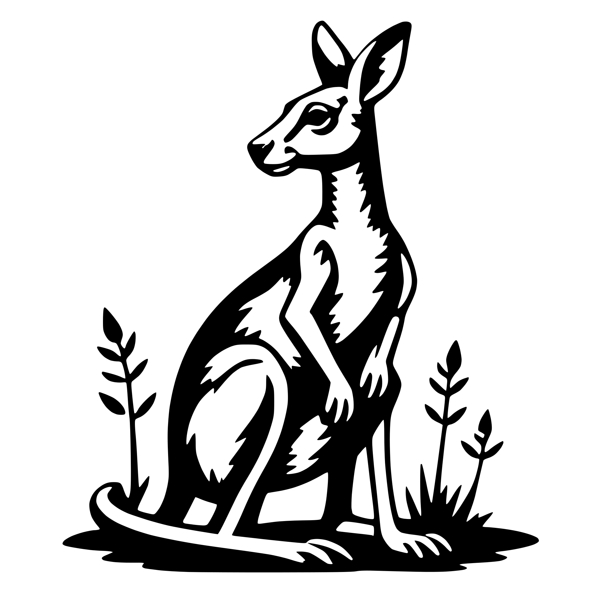AI-generated SVG of 'kangaroo with joey'