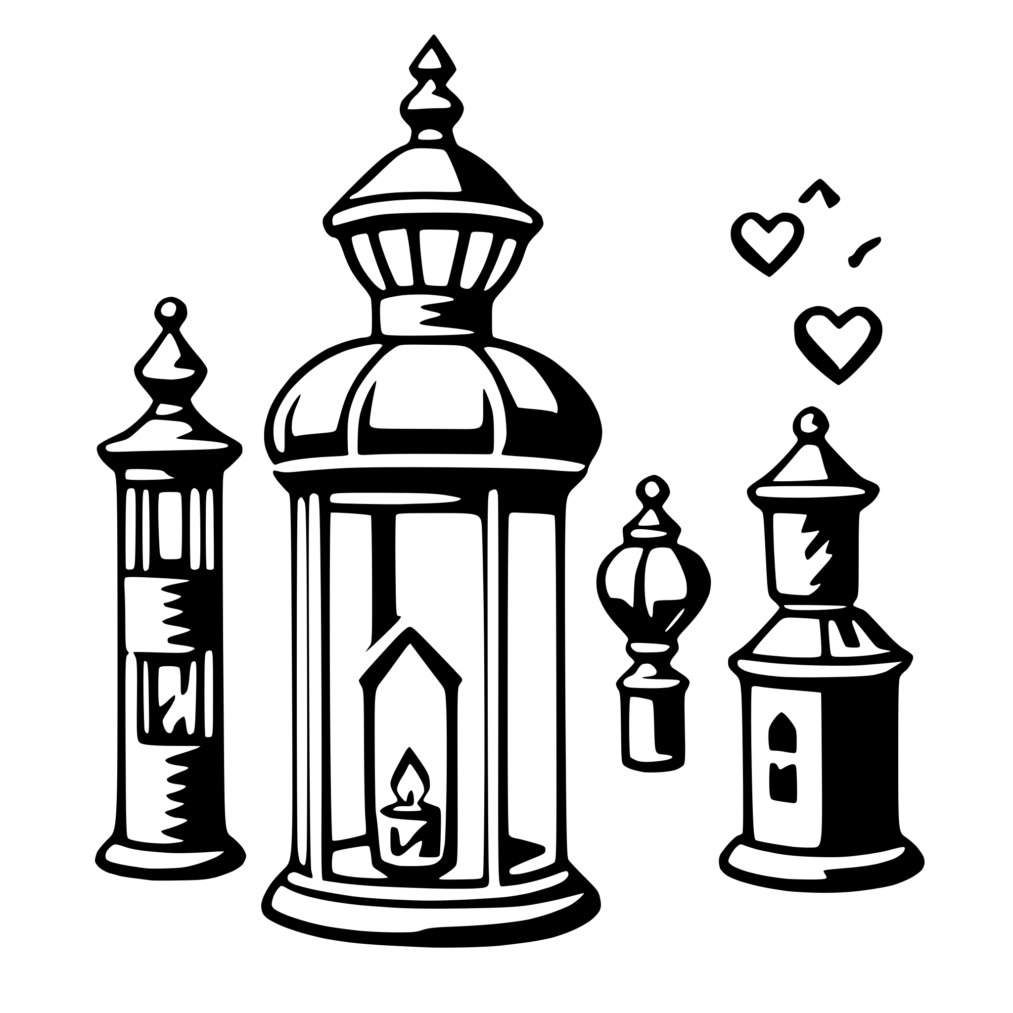AI-generated SVG of a heart-shaped lanterns