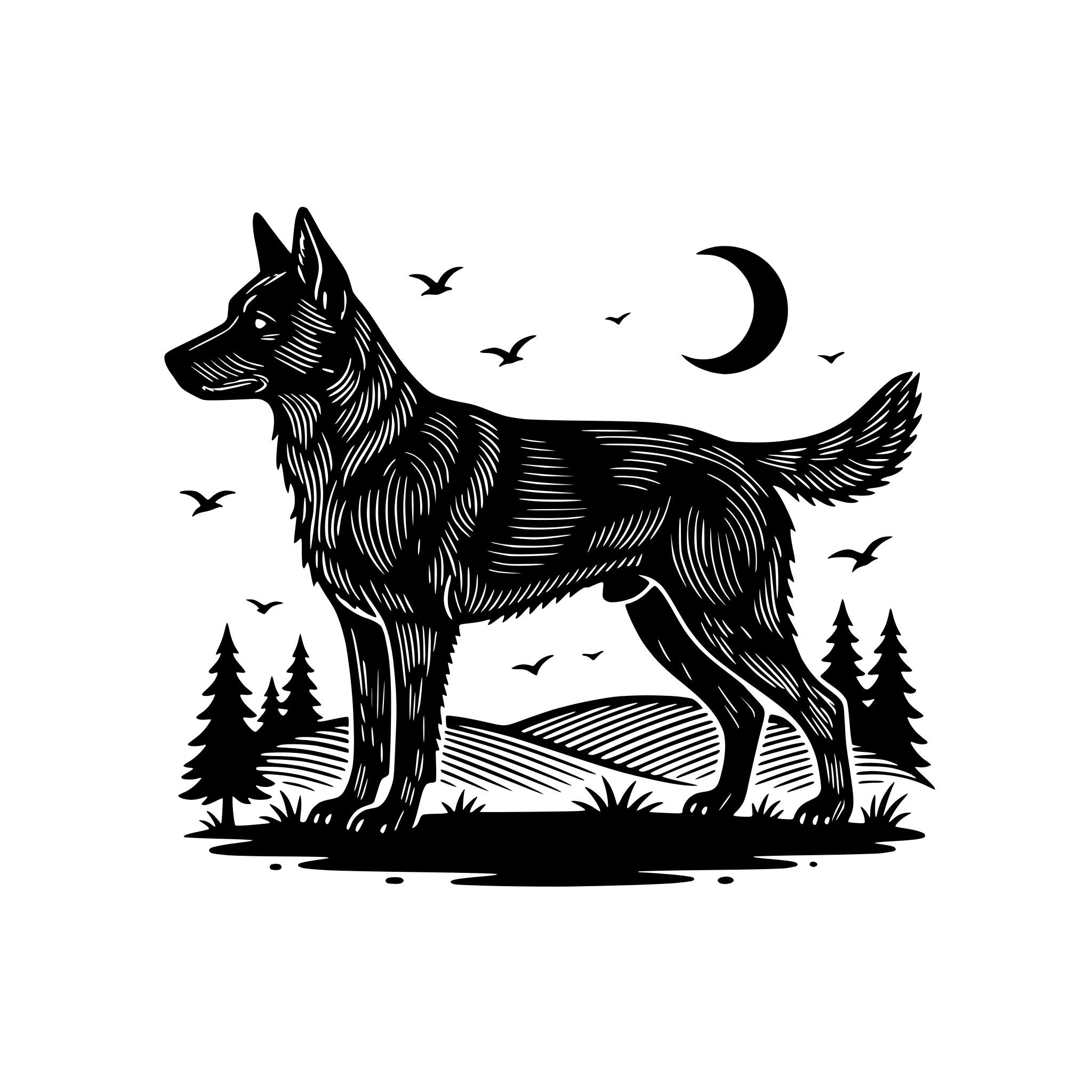 AI-generated SVG of a dog