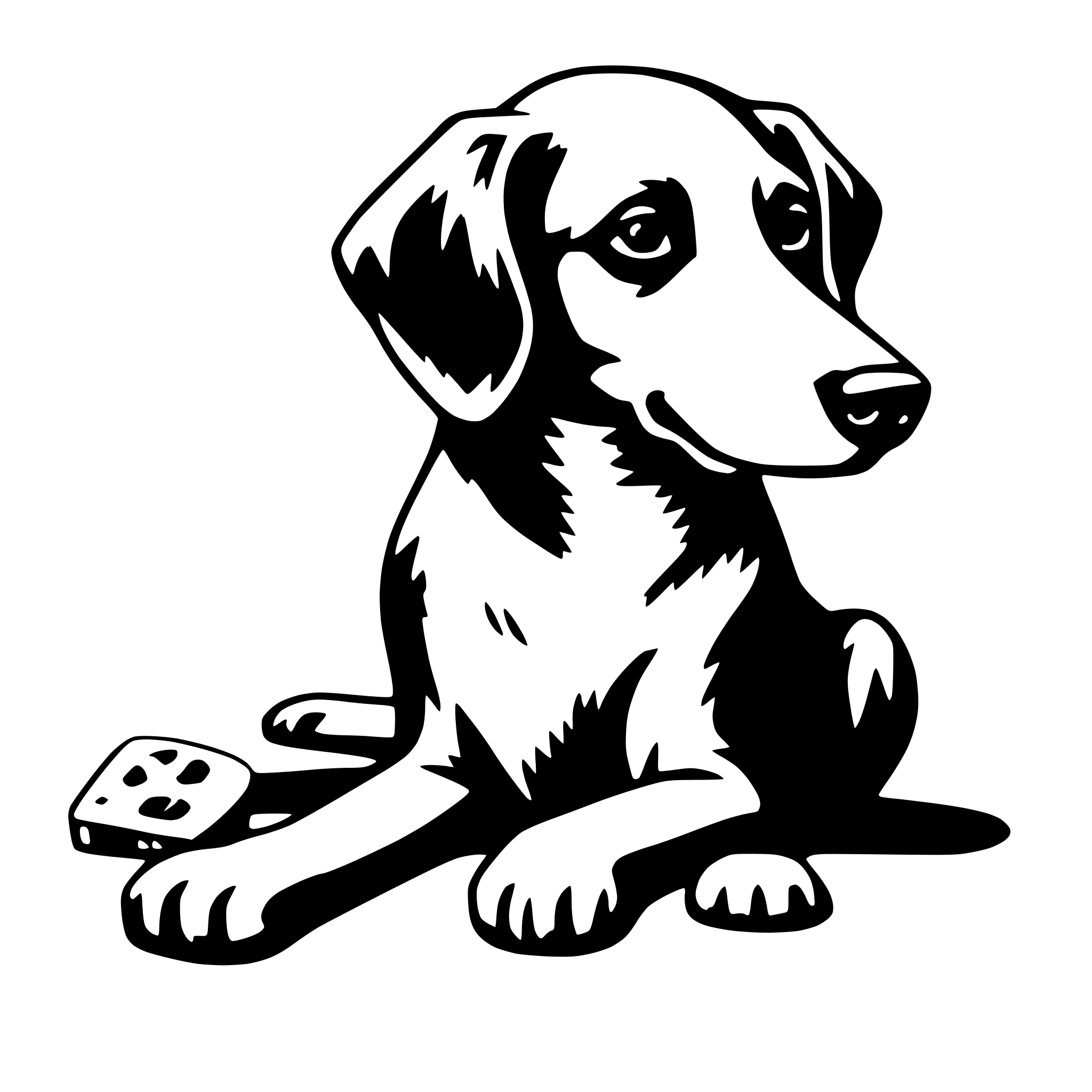 AI-generated SVG of a dog with bone