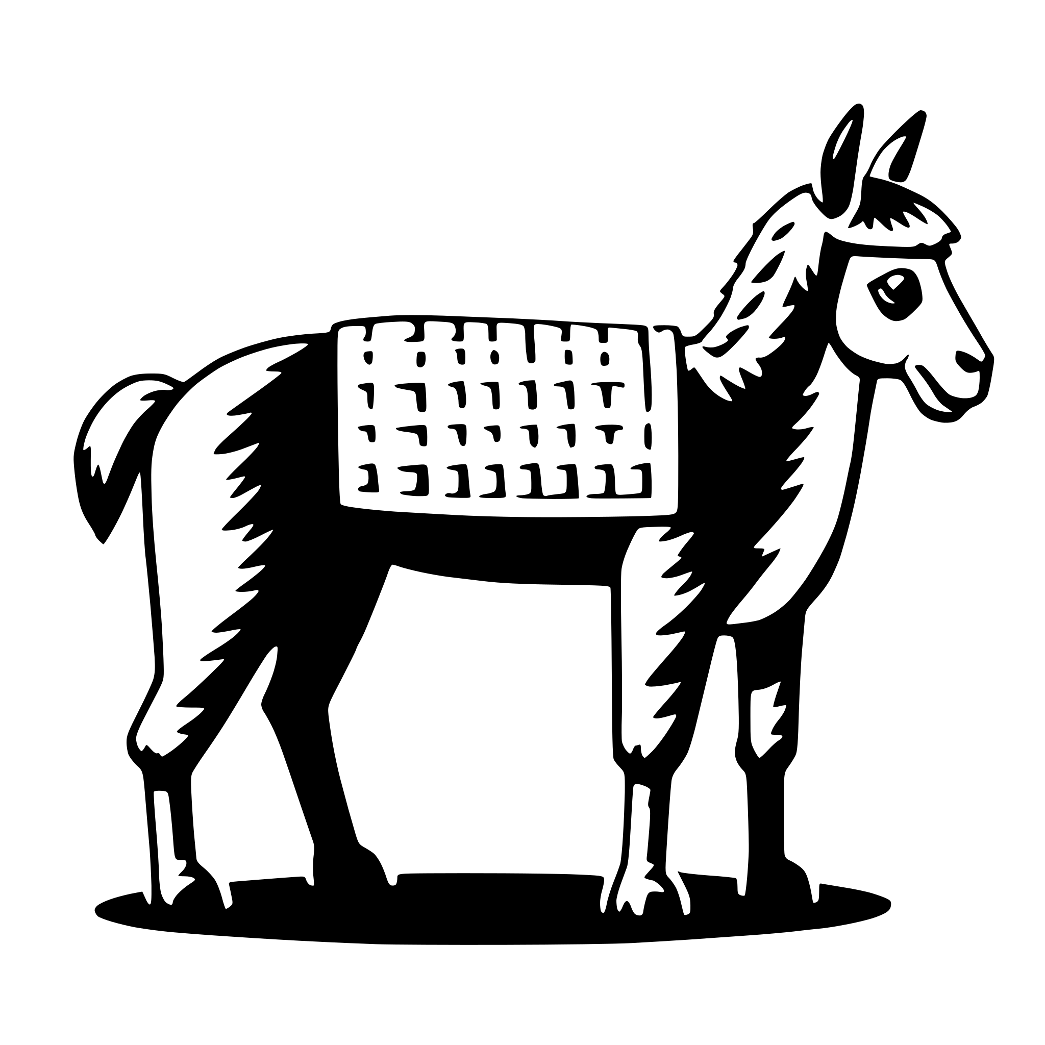 AI-generated SVG of a llama in pajamas