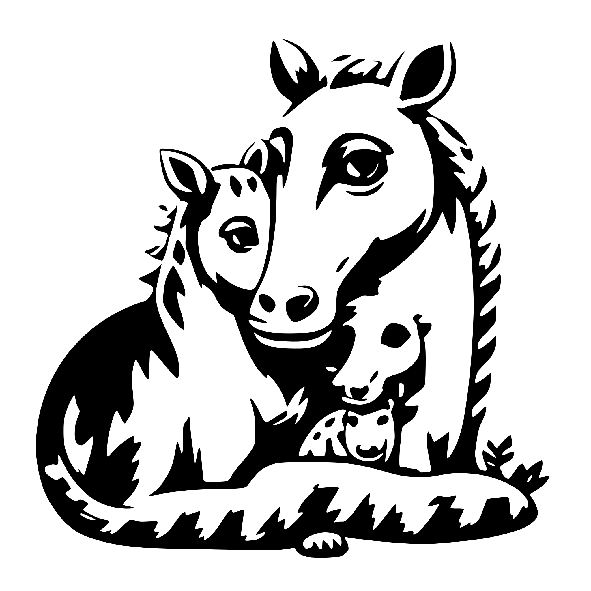 AI-generated SVG of a animal parents having a baby