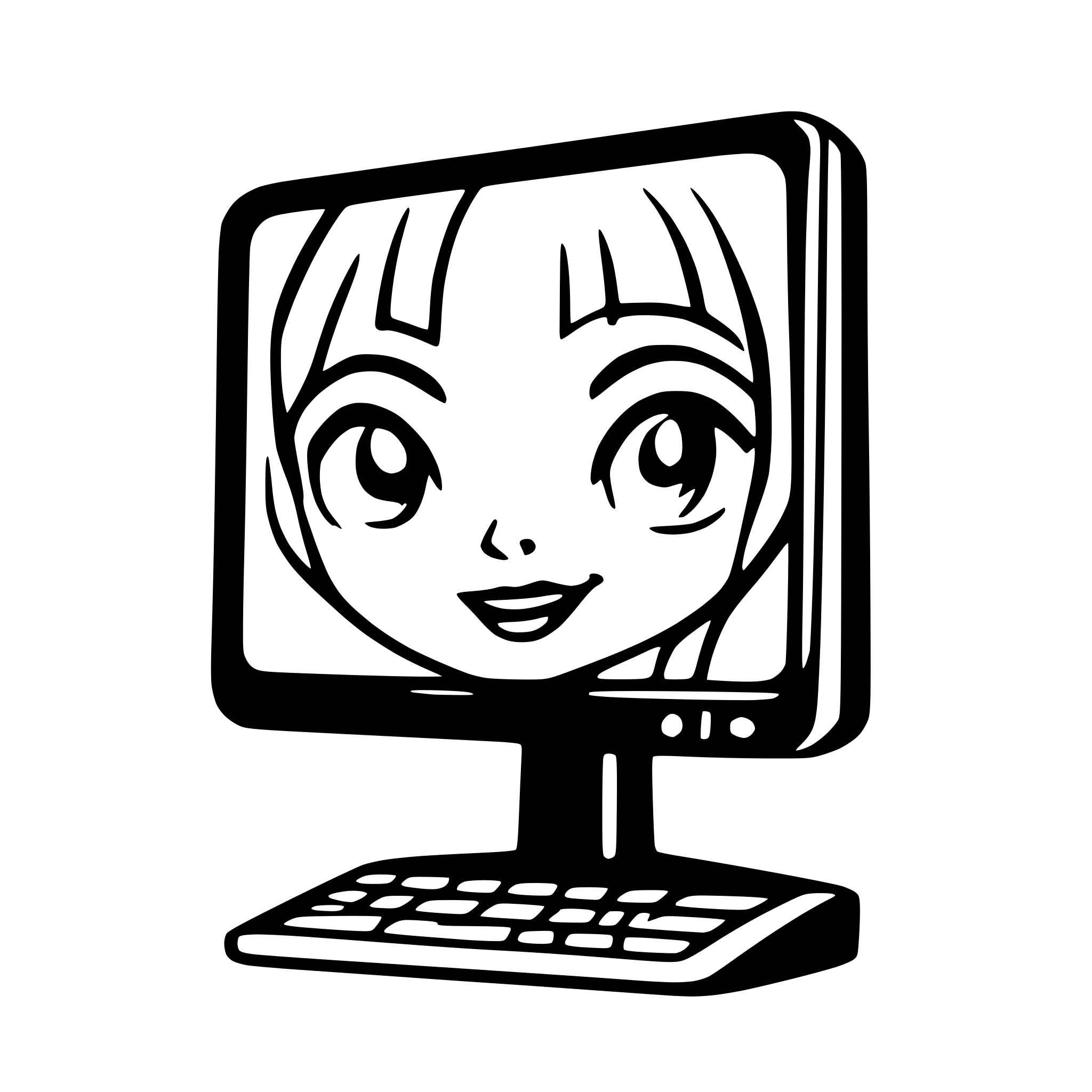 AI-generated SVG of a a cute computer screen with facial expressions drawn with single lines AI-generated SVG of a a cute computer screen with facial expressions drawn with single lines