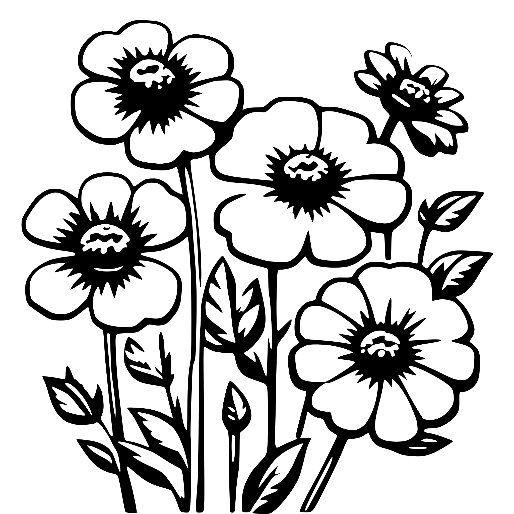 AI-generated SVG of 'several flowers'