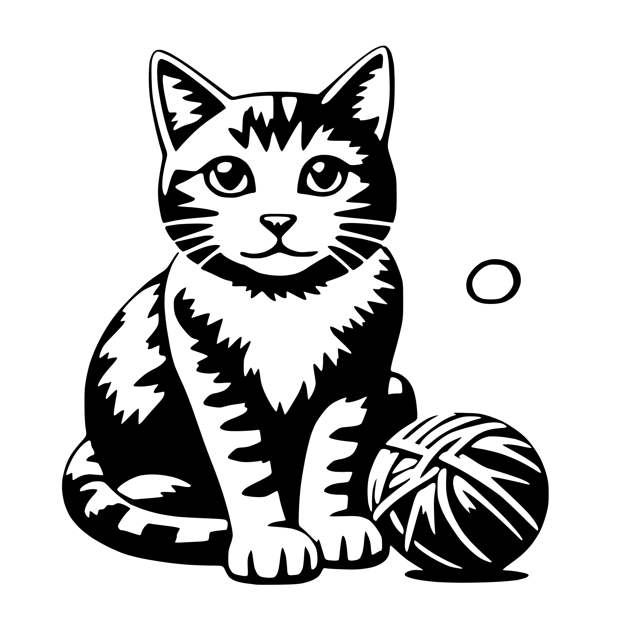 AI-generated SVG of a cat and yarn ball