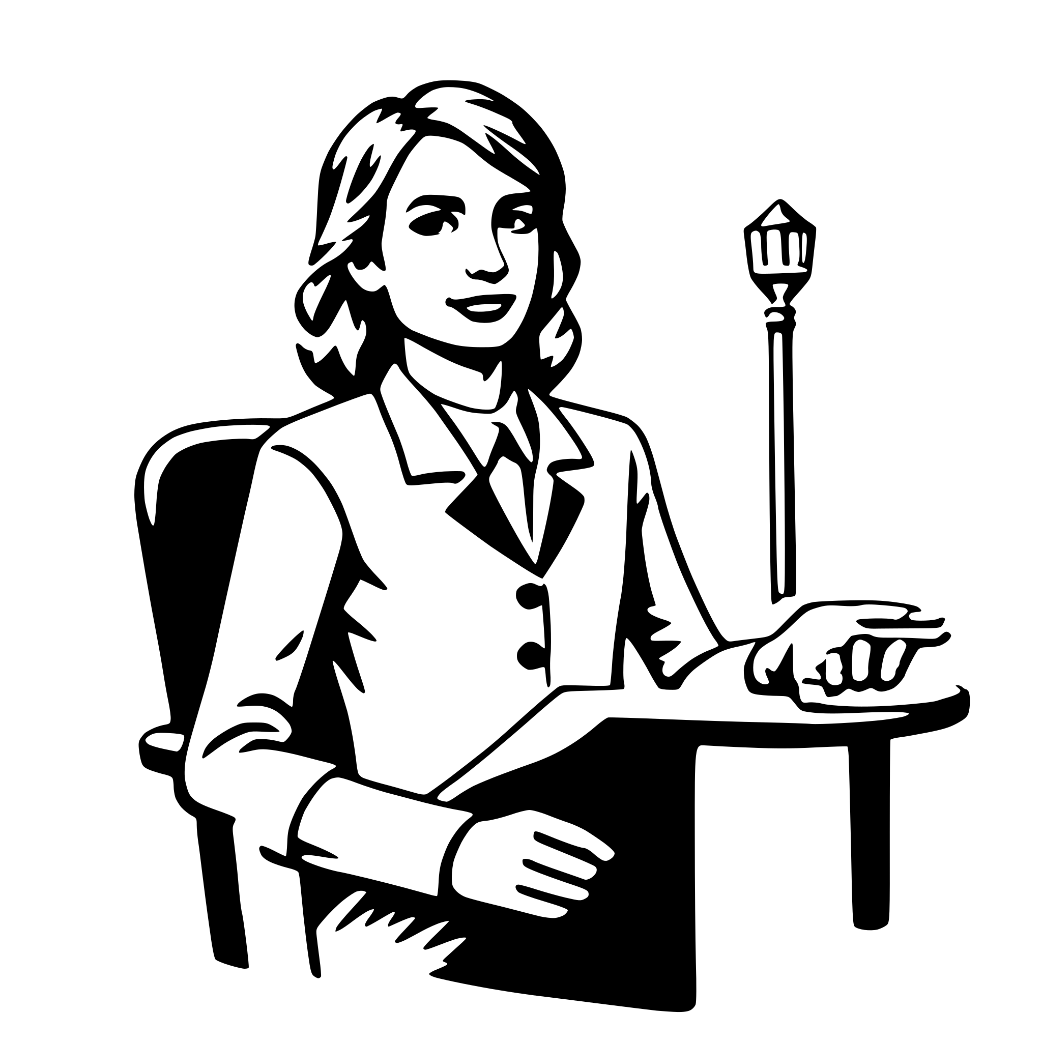 AI-generated SVG of a public relations specialist