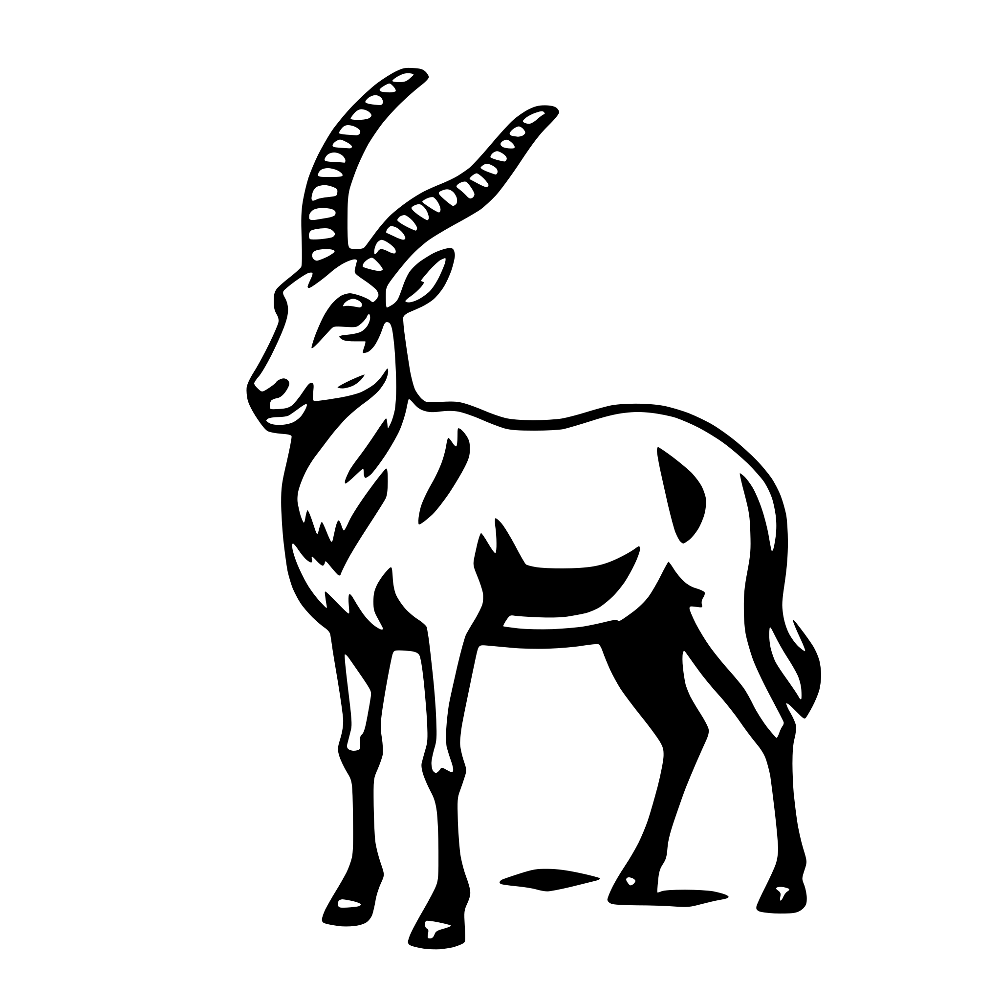 AI-generated SVG of 'antelope'