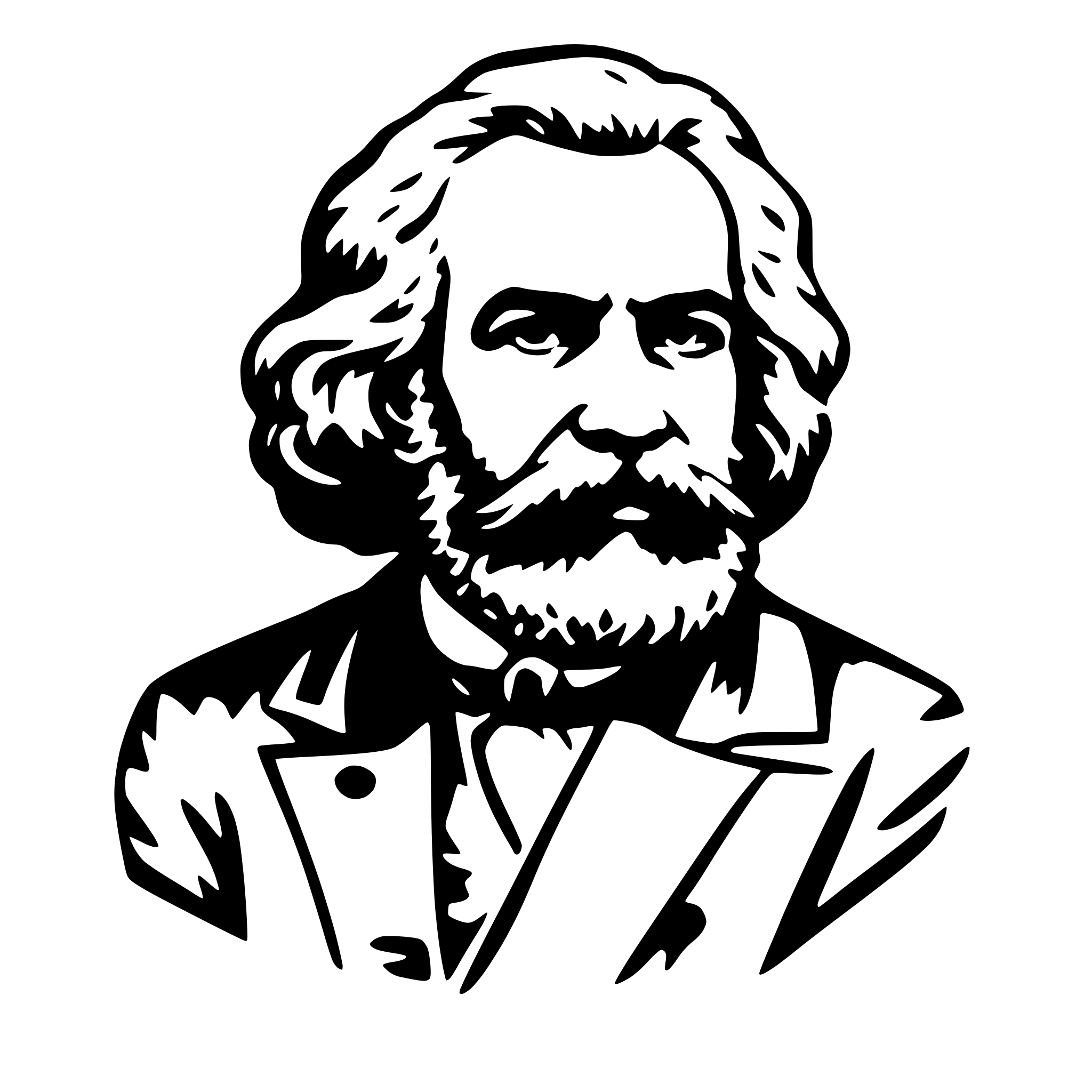 AI-generated SVG of a karl marx