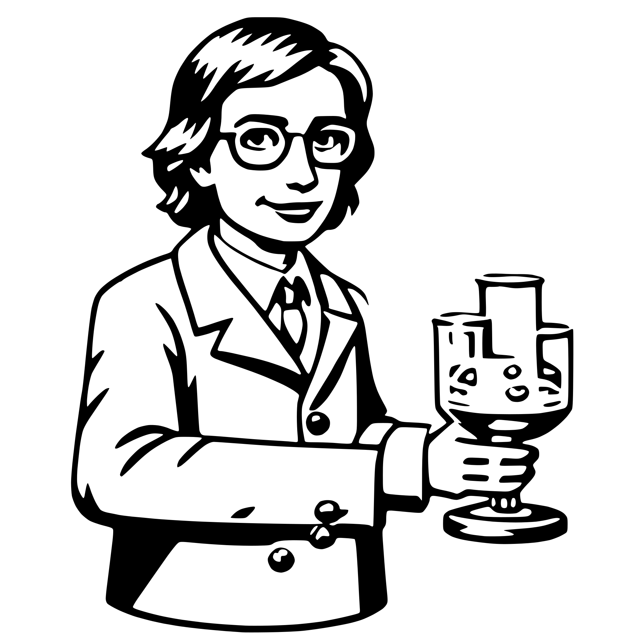 AI-generated SVG of a chemist