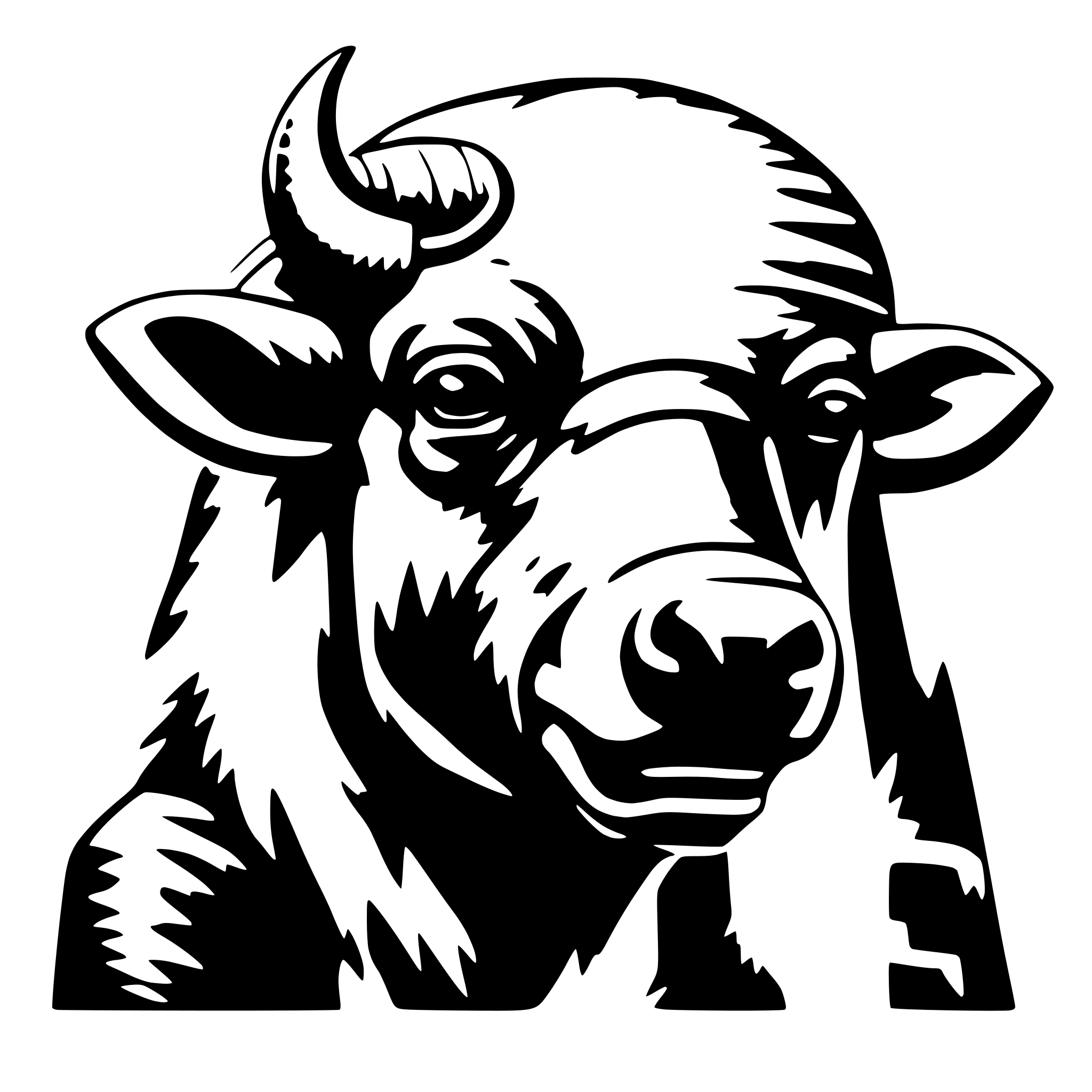 AI-generated SVG of 'a bison with technology elements'