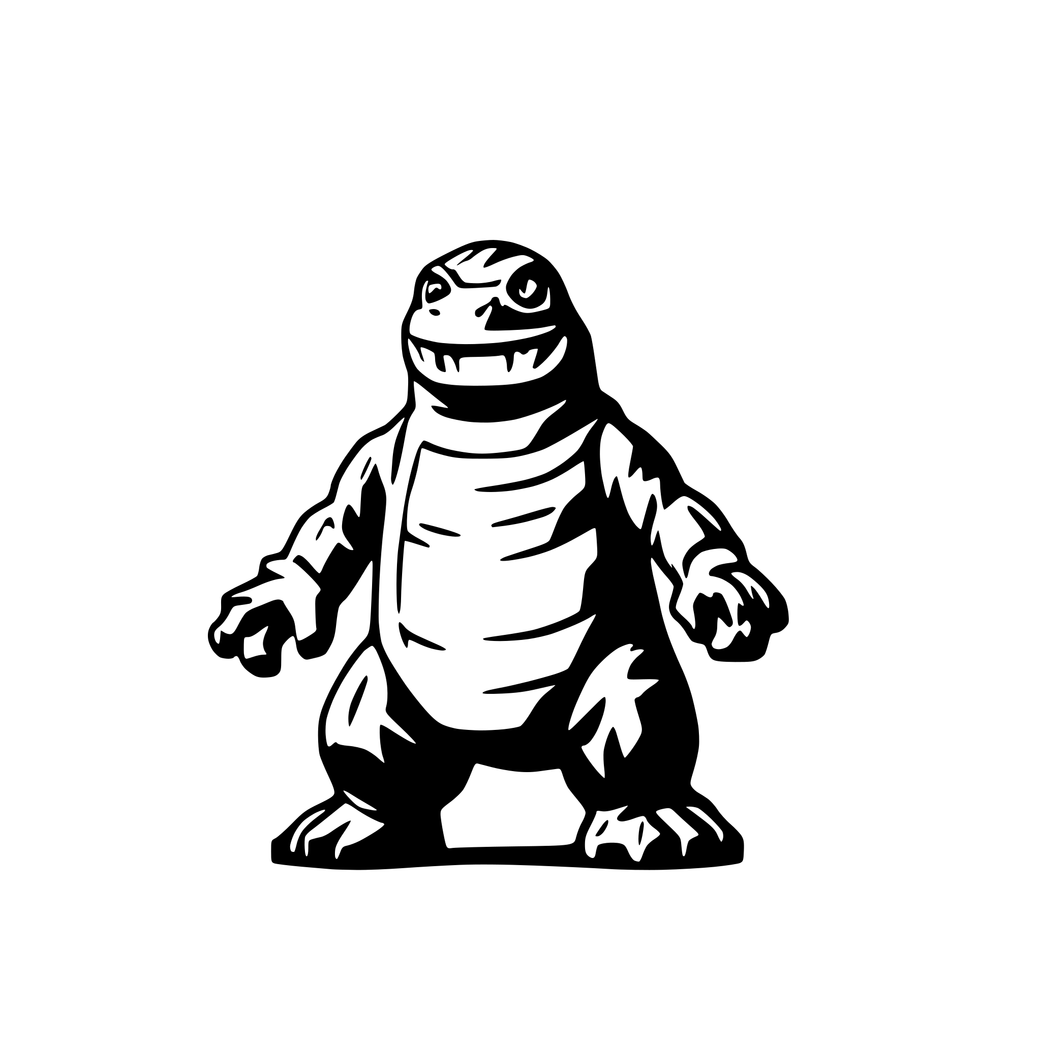 AI-generated SVG of a godzilla, bubble style