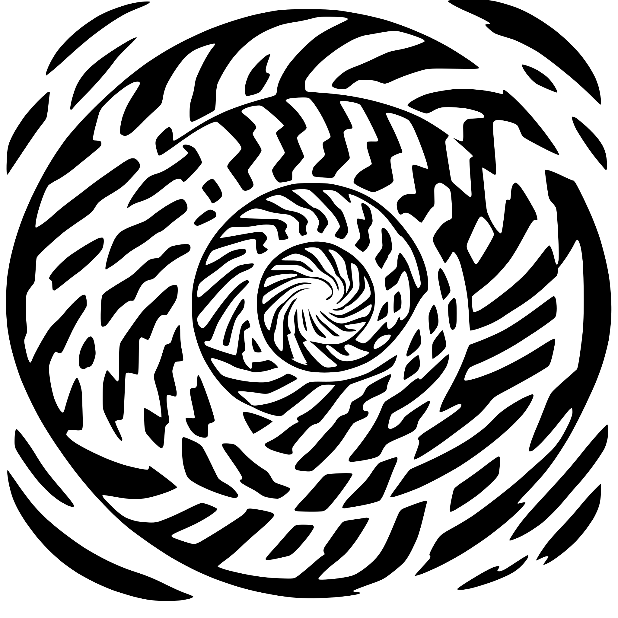 AI-generated SVG of 'hypnotic spiral inside circle'