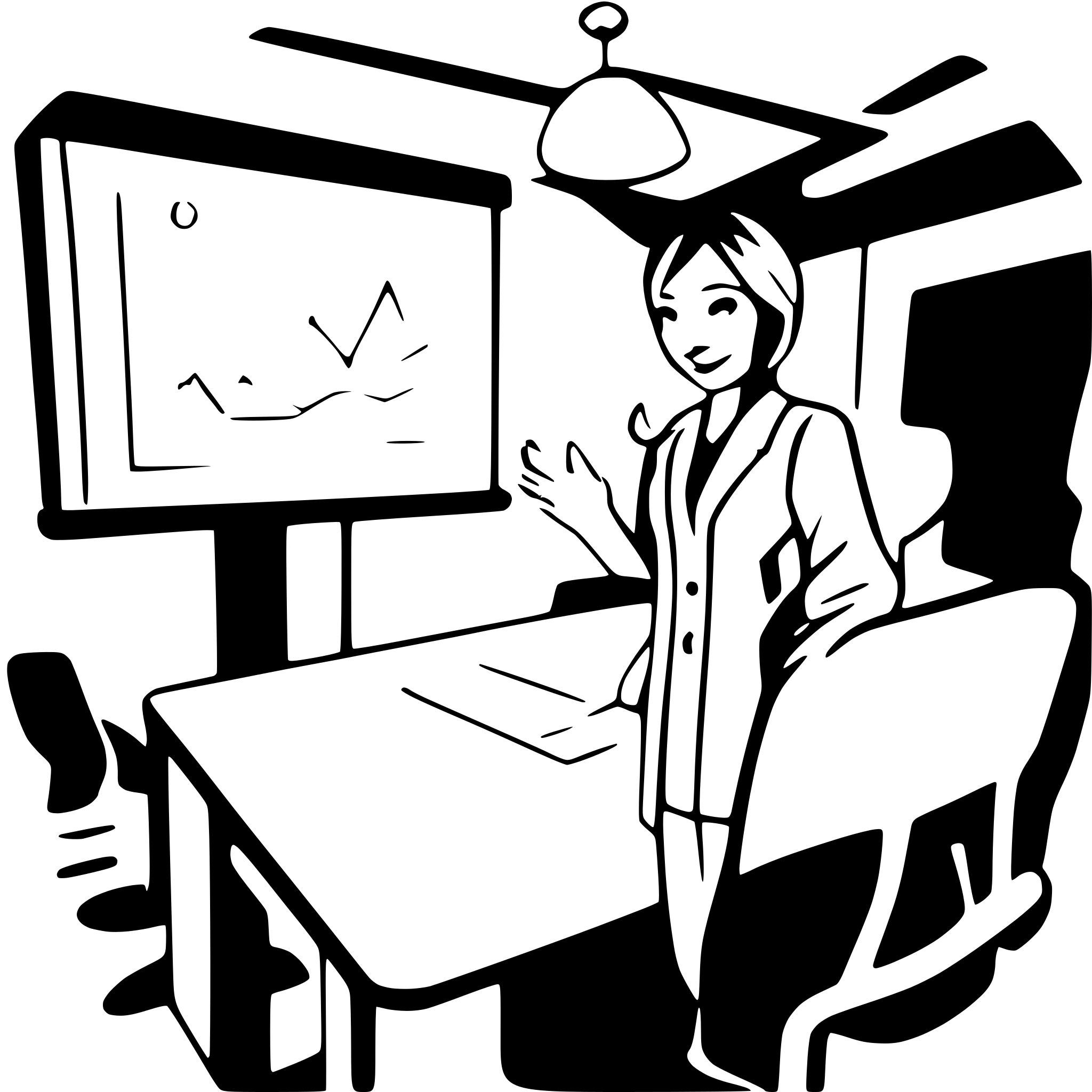 AI-generated SVG of a person giving a presentation in a board room