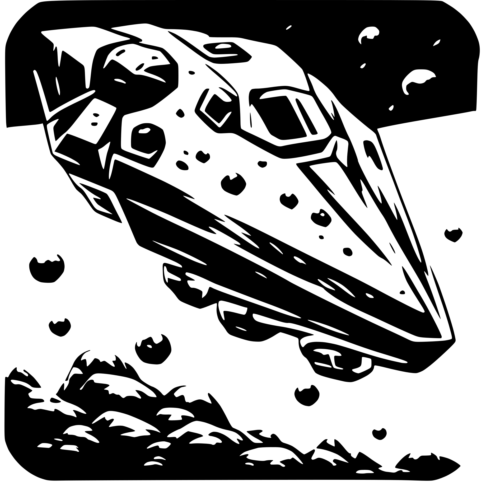 AI-generated SVG of 'asteroids spaceship'