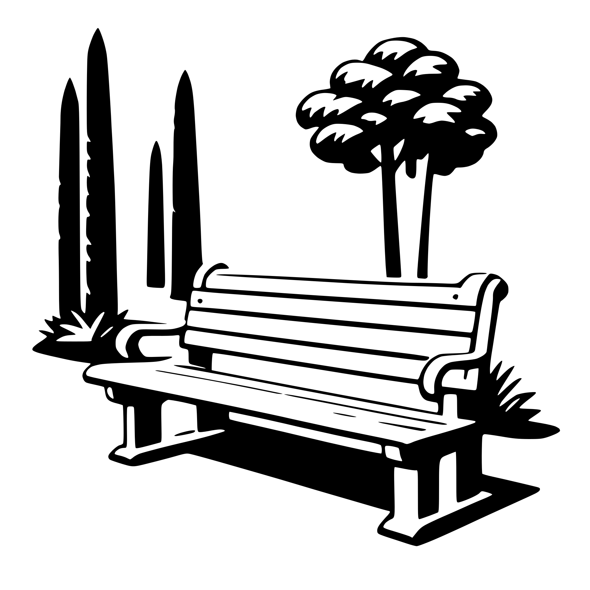 AI-generated SVG of a bench