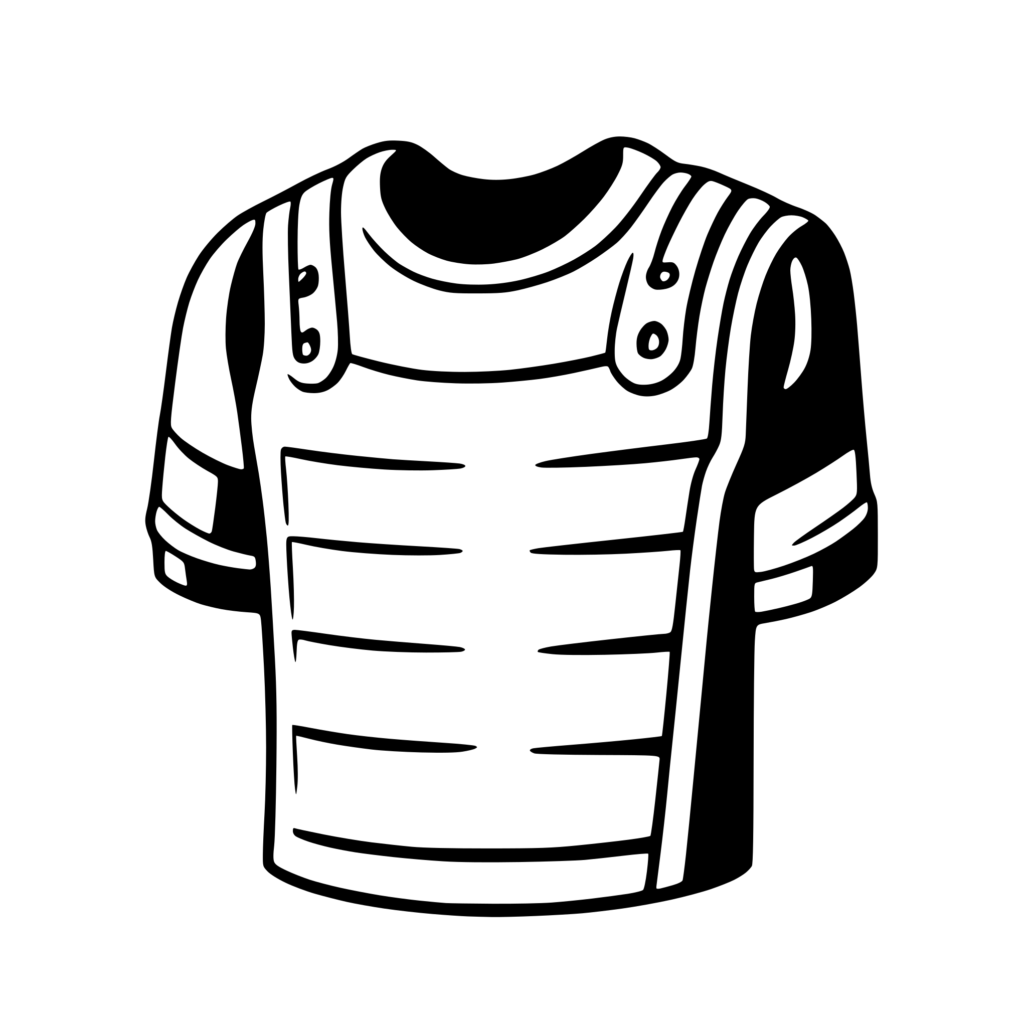 AI-generated SVG of a front-view of samurai chest armor suitable for a samurai warrior