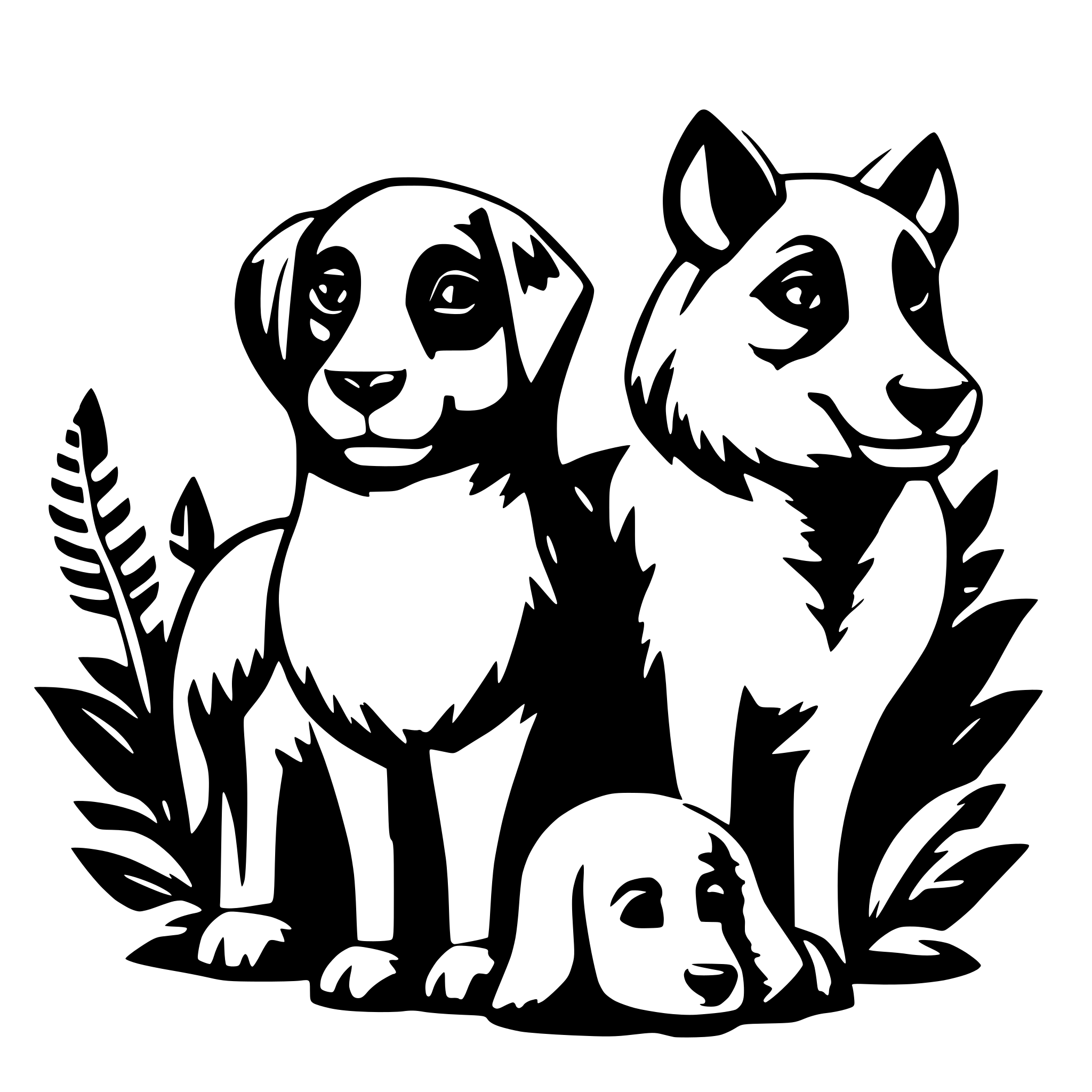 AI-generated SVG of 'group of different animals'